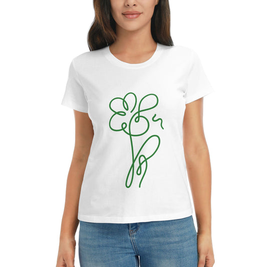Abstract Flower Women's Short Sleeve Cotton T-Shirt