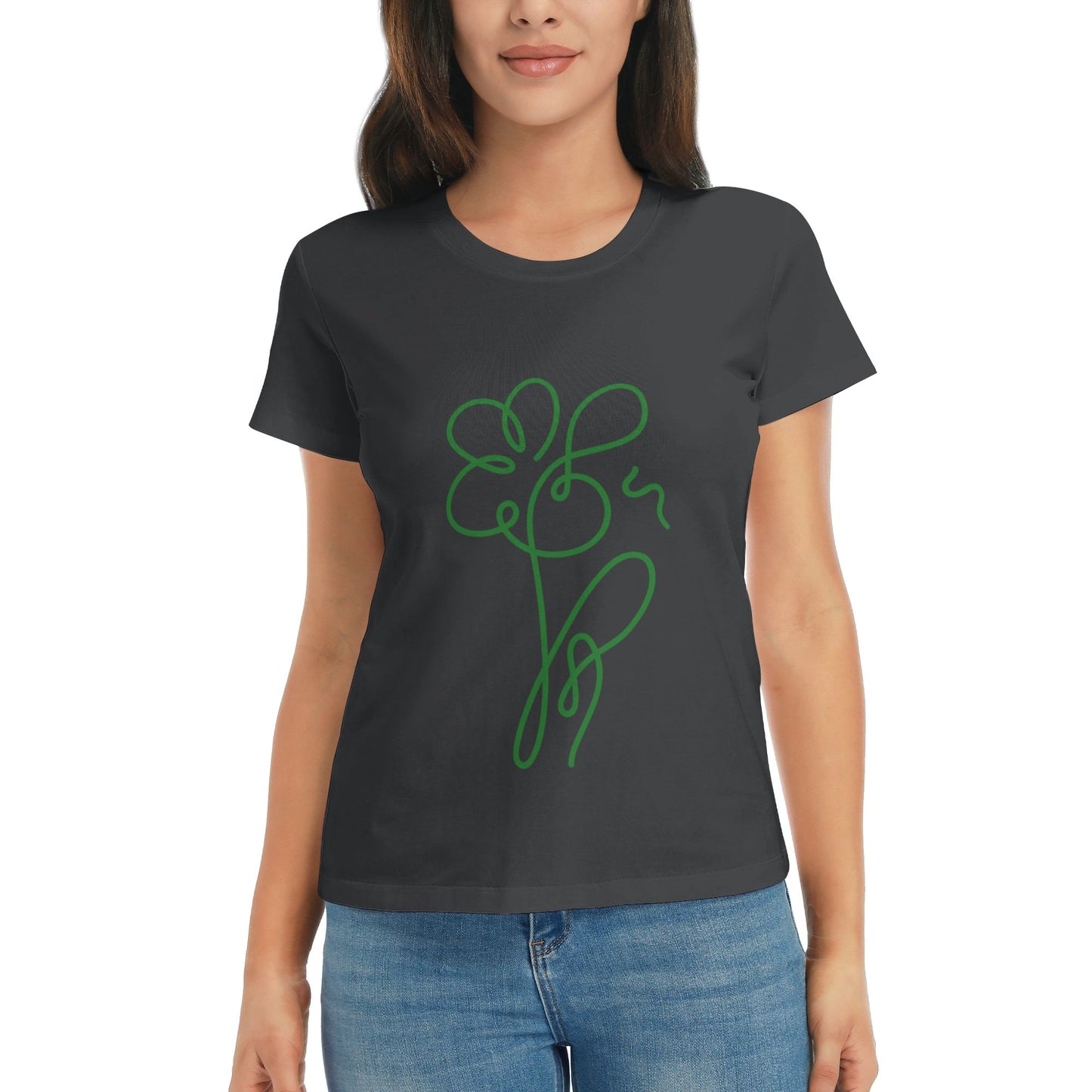 Abstract Flower Women's Short Sleeve Cotton T-Shirt