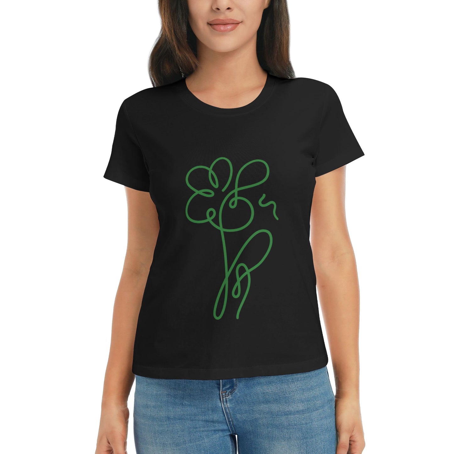Abstract Flower Women's Short Sleeve Cotton T-Shirt