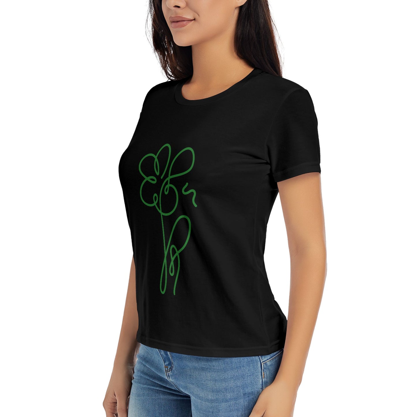 Abstract Flower Women's Short Sleeve Cotton T-Shirt