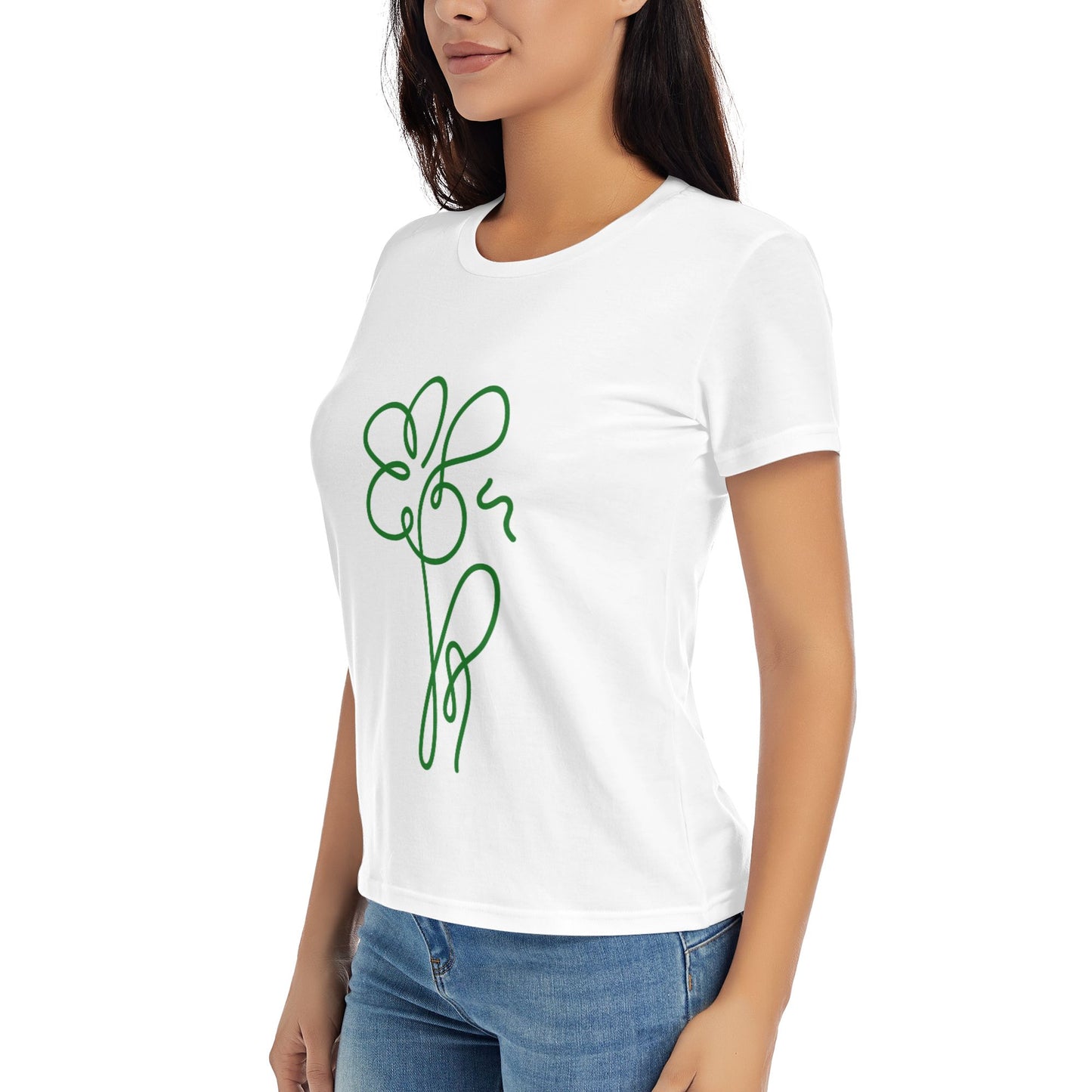 Abstract Flower Women's Short Sleeve Cotton T-Shirt