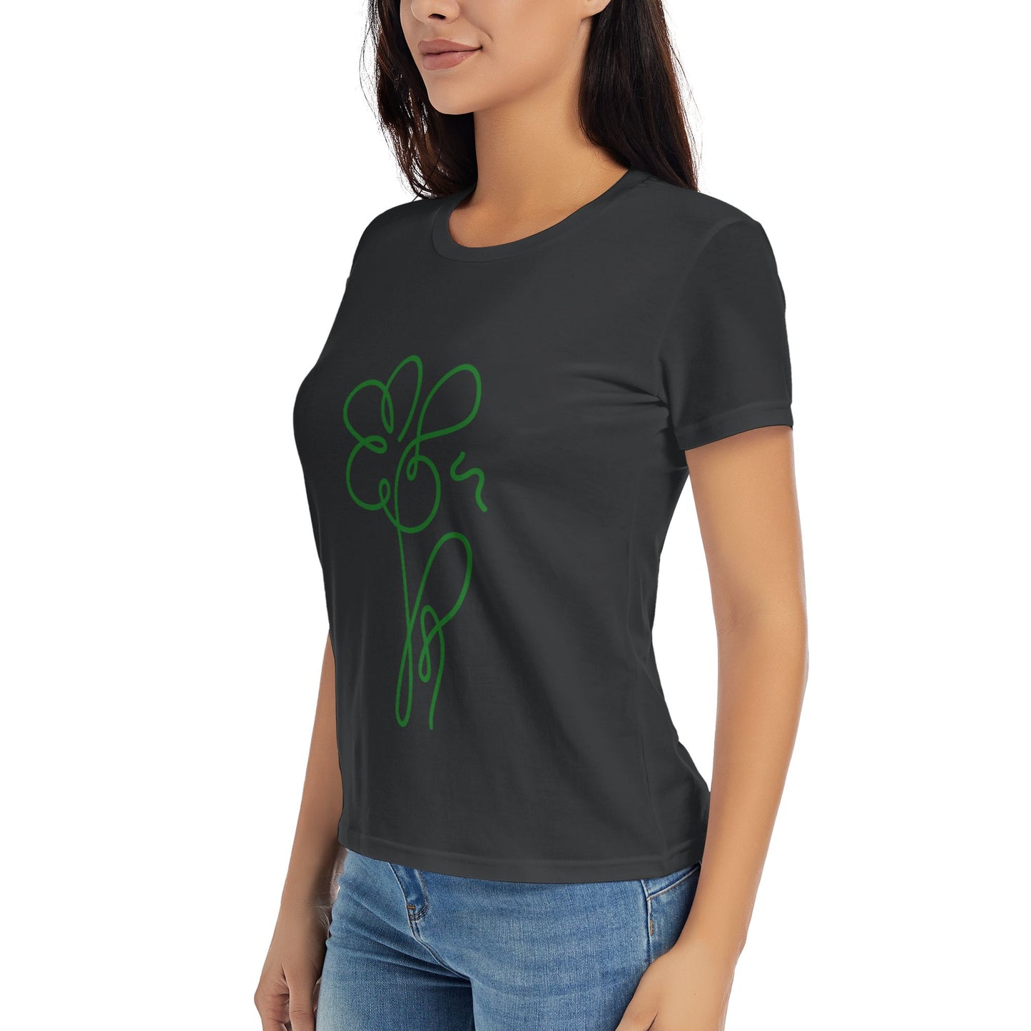 Abstract Flower Women's Short Sleeve Cotton T-Shirt