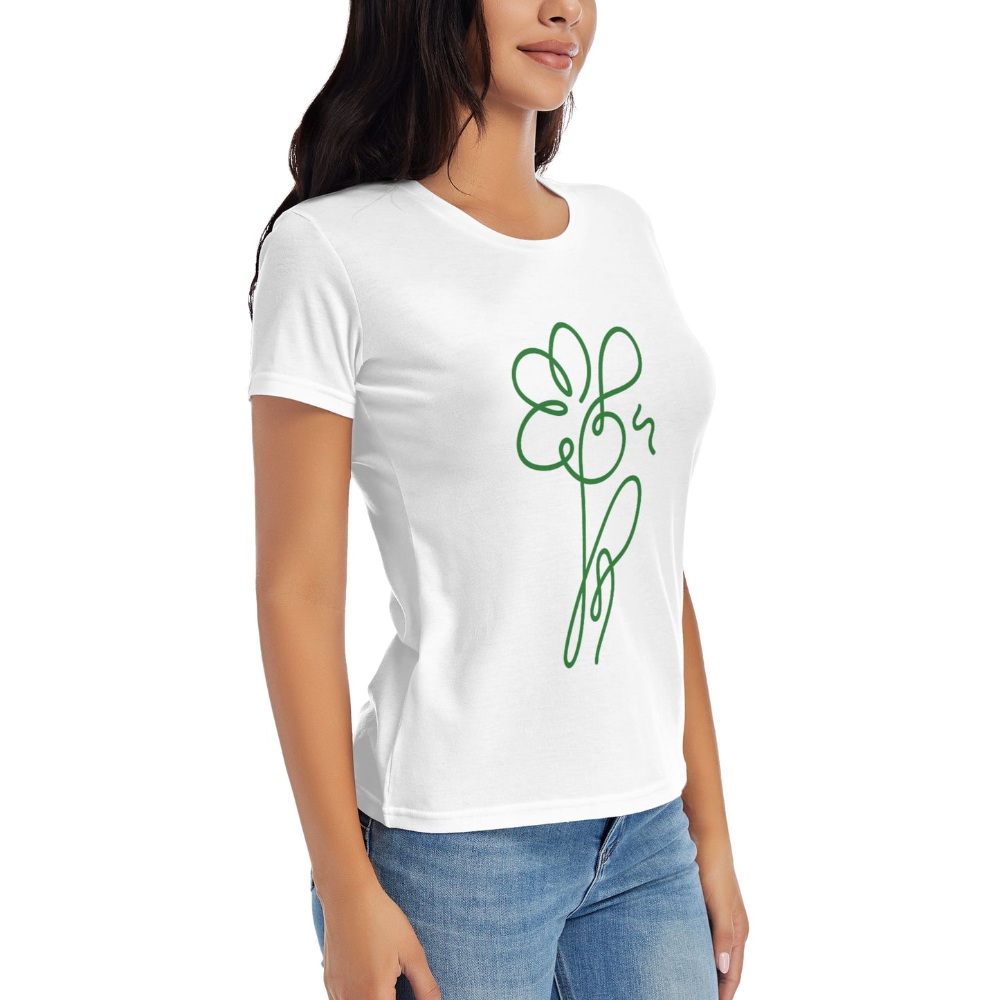 Abstract Flower Women's Short Sleeve Cotton T-Shirt