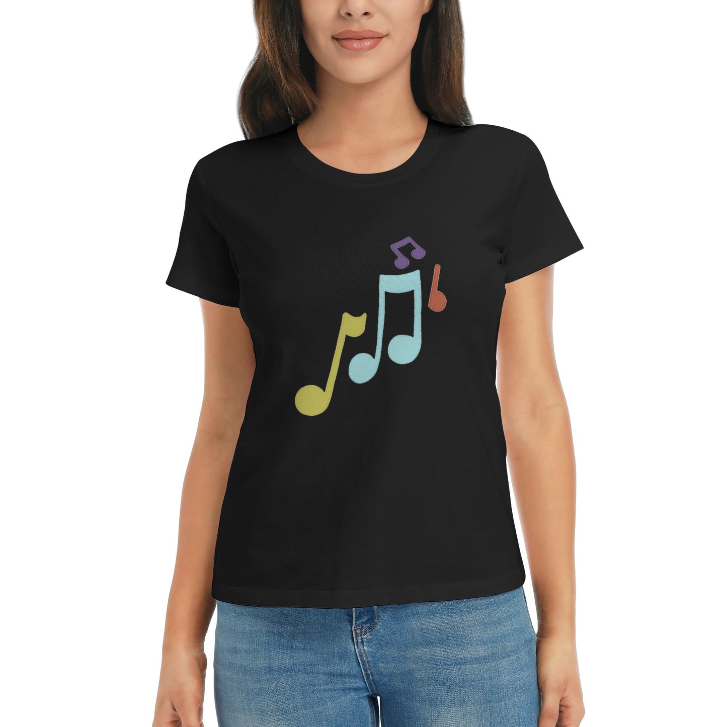 Music Note Women's Short Sleeve Cotton T-Shirt