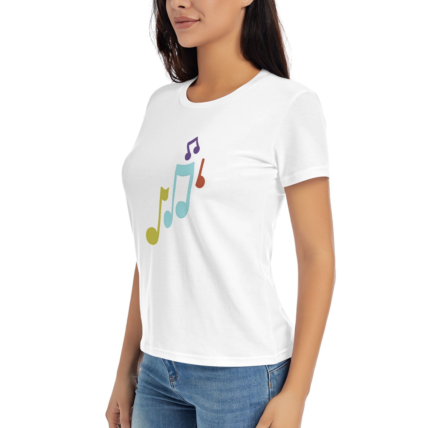 Music Note Women's Short Sleeve Cotton T-Shirt