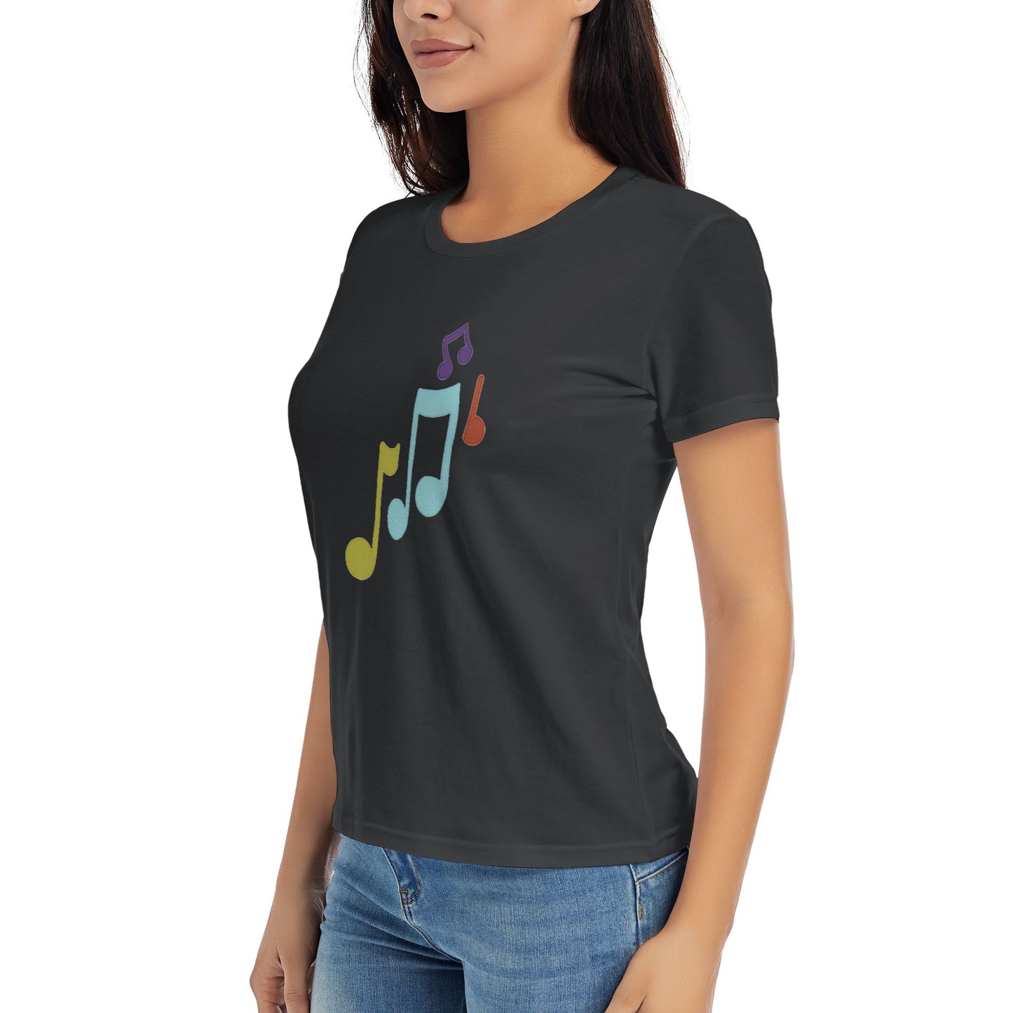 Music Note Women's Short Sleeve Cotton T-Shirt