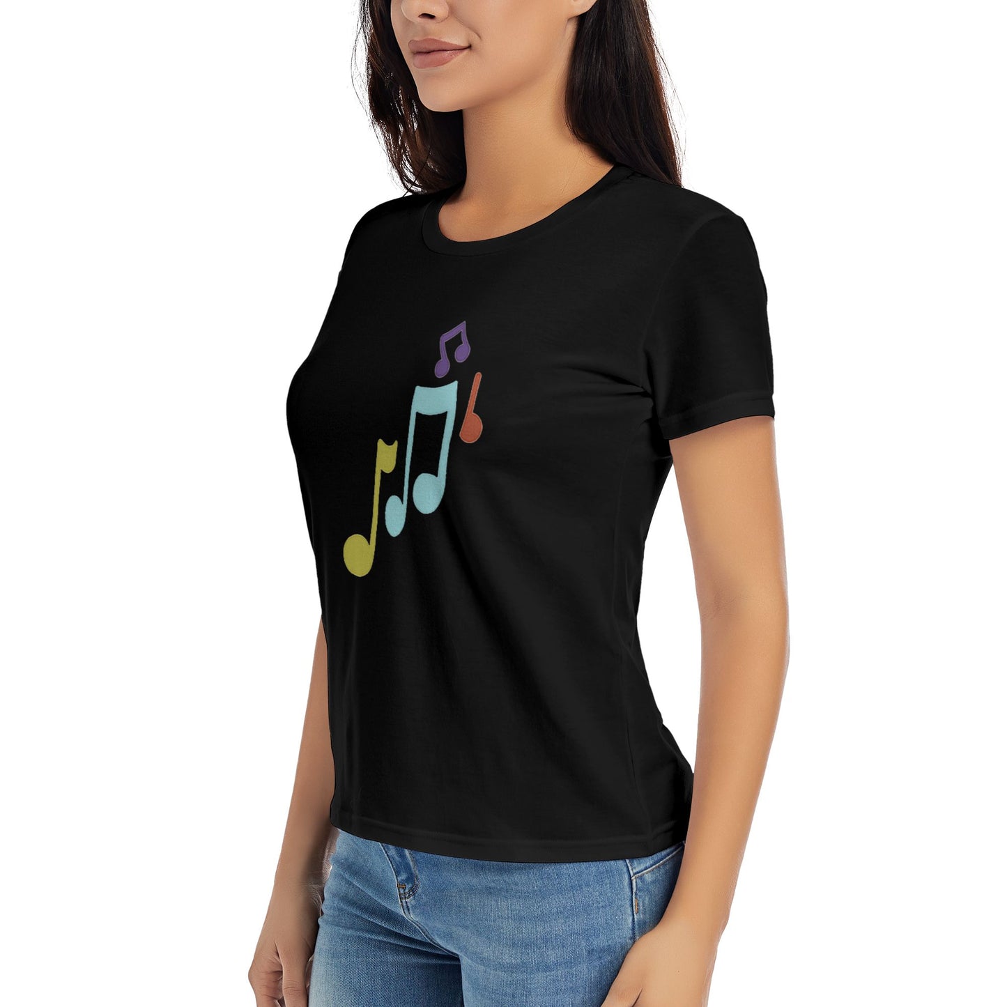 Music Note Women's Short Sleeve Cotton T-Shirt