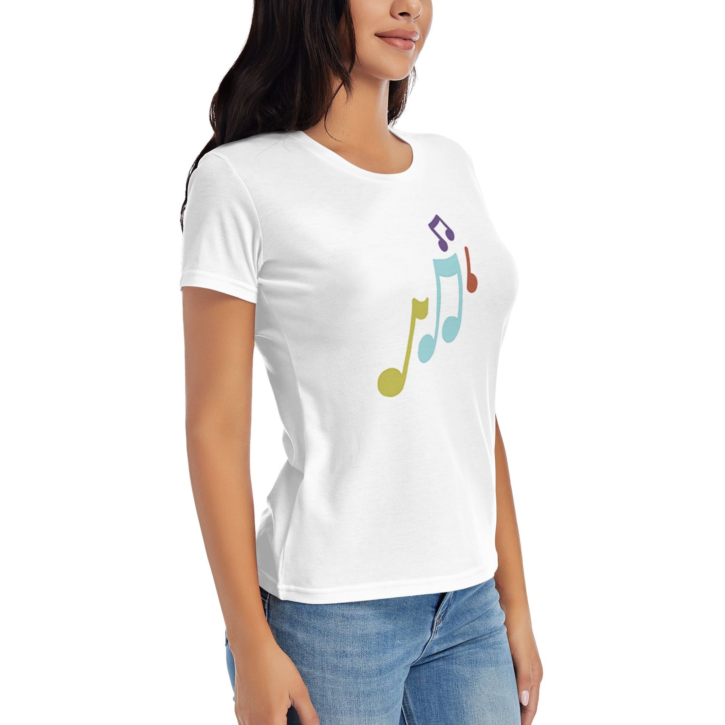 Music Note Women's Short Sleeve Cotton T-Shirt