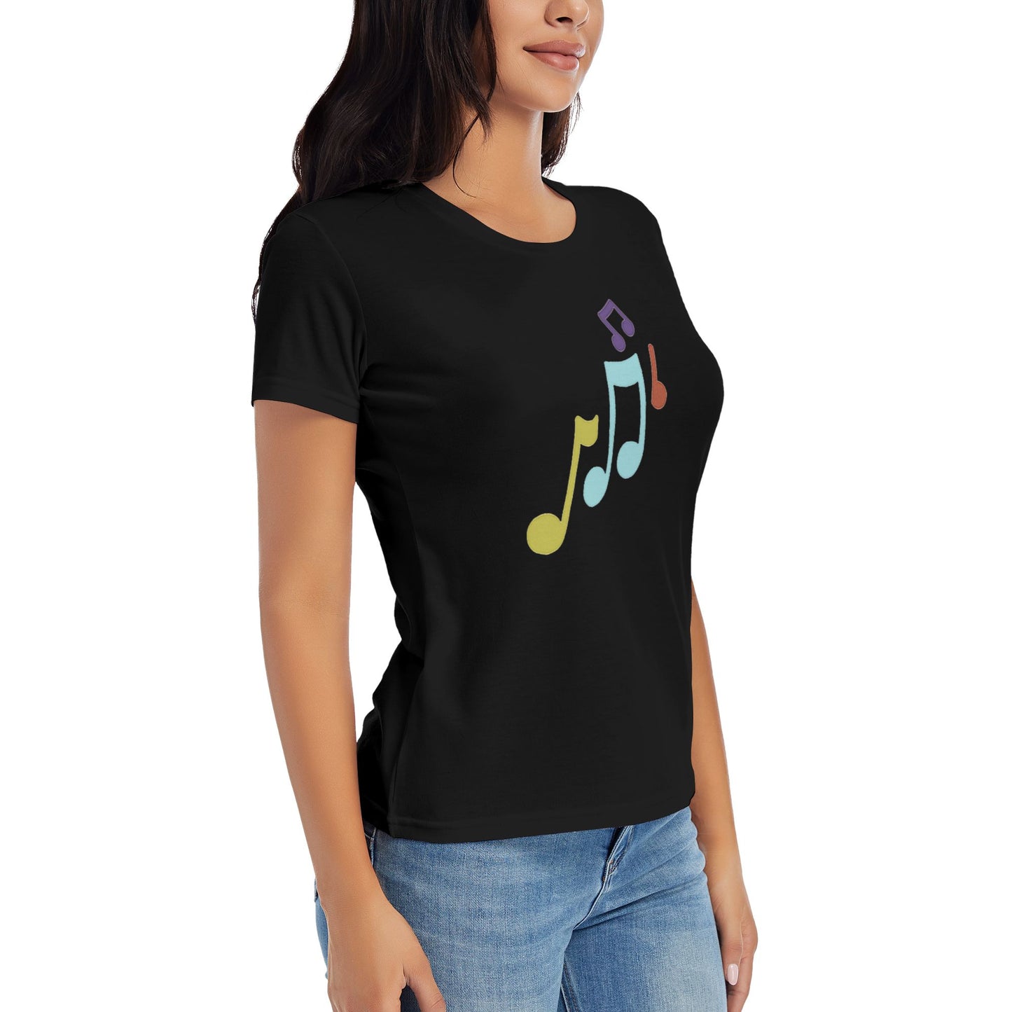 Music Note Women's Short Sleeve Cotton T-Shirt