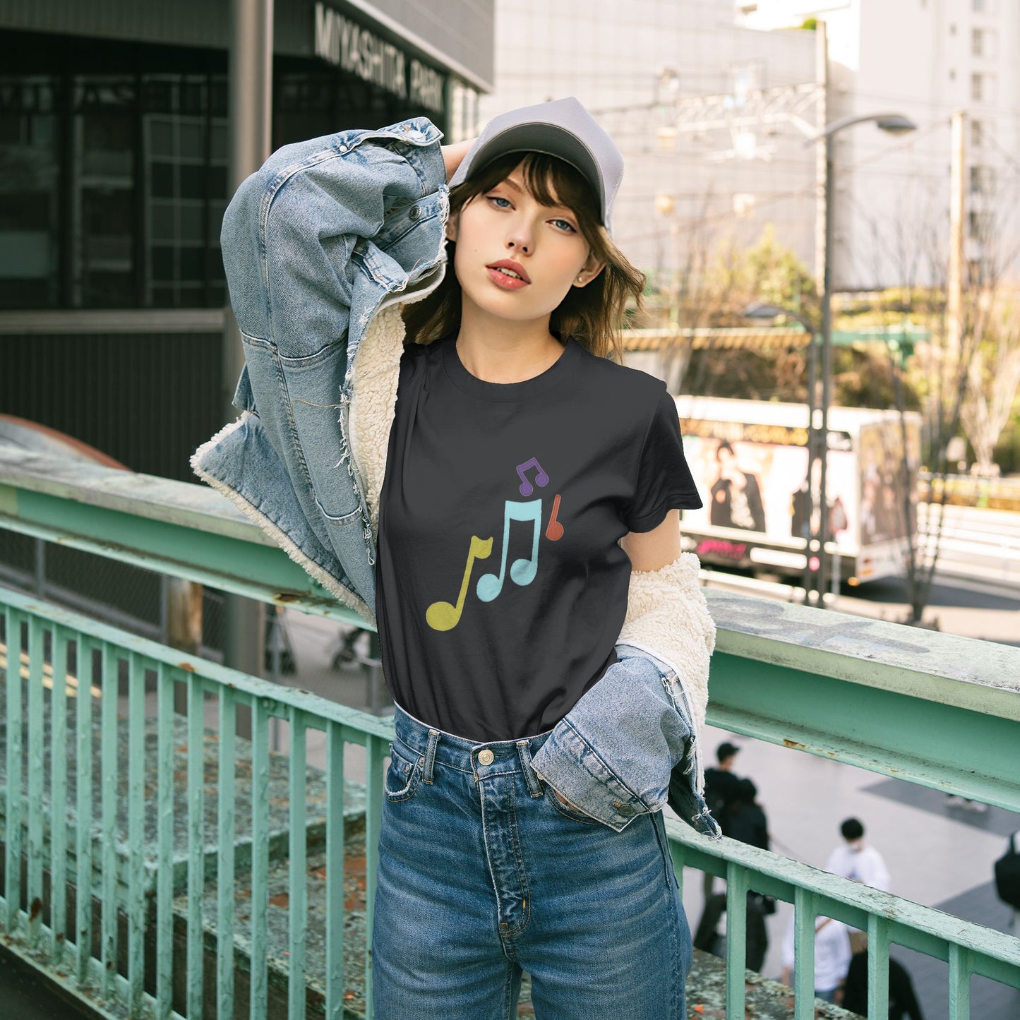 Music Note Women's Short Sleeve Cotton T-Shirt