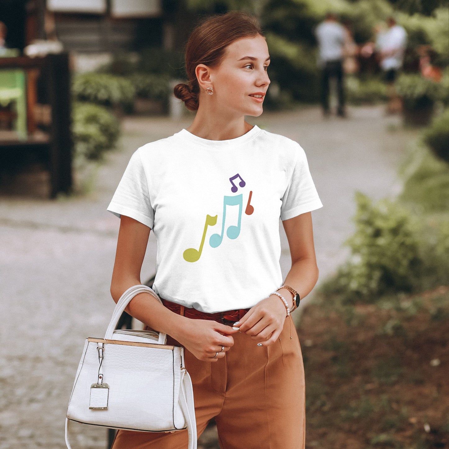 Music Note Women's Short Sleeve Cotton T-Shirt