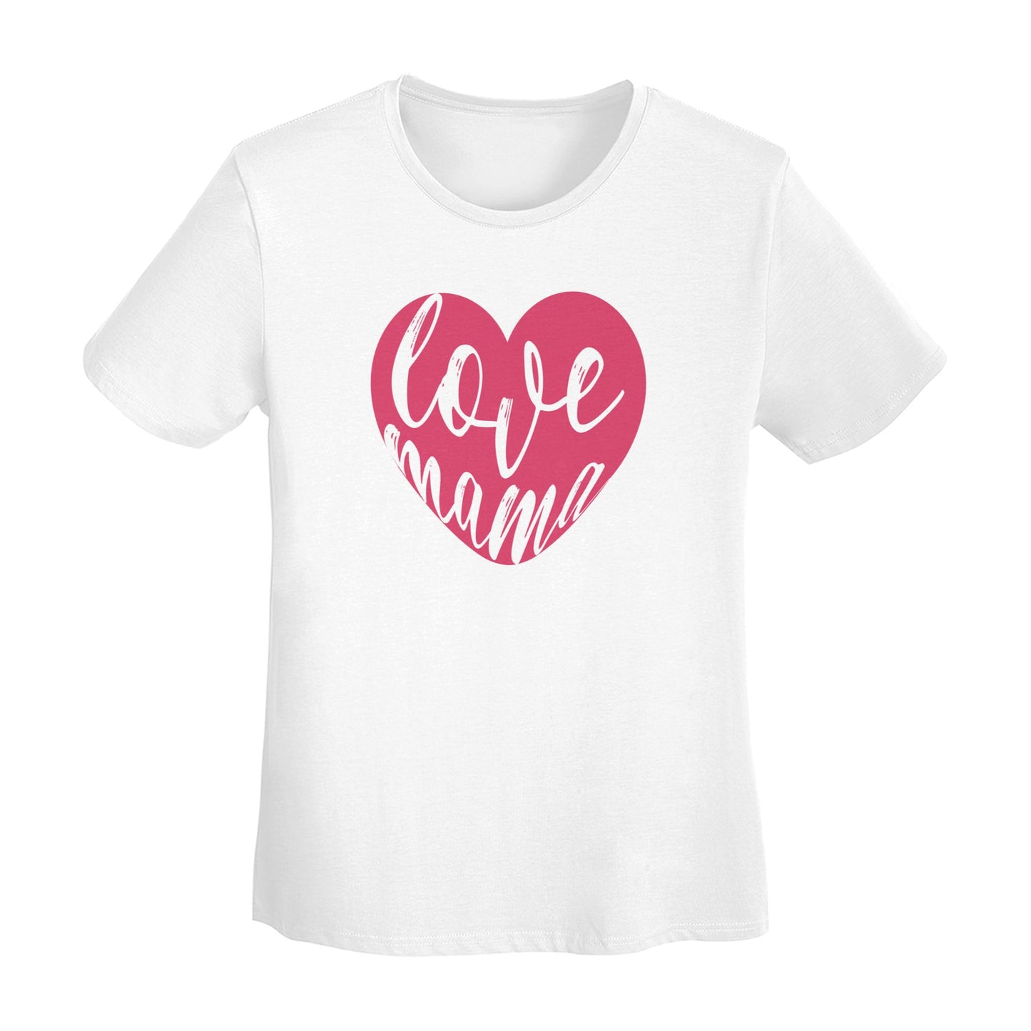 Loving Heart Short Sleeve Cotton T-Shirt For Women