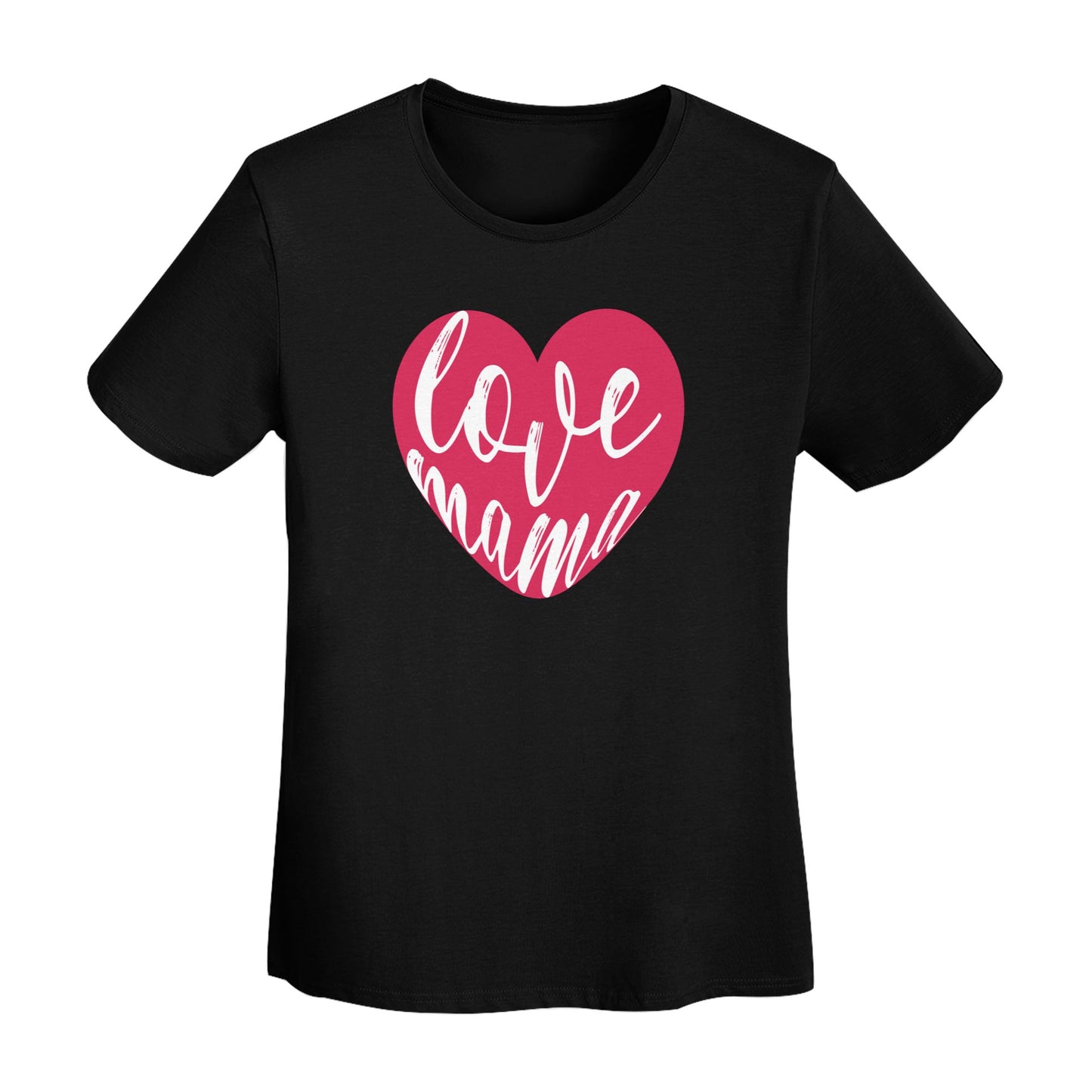 Loving Heart Short Sleeve Cotton T-Shirt For Women