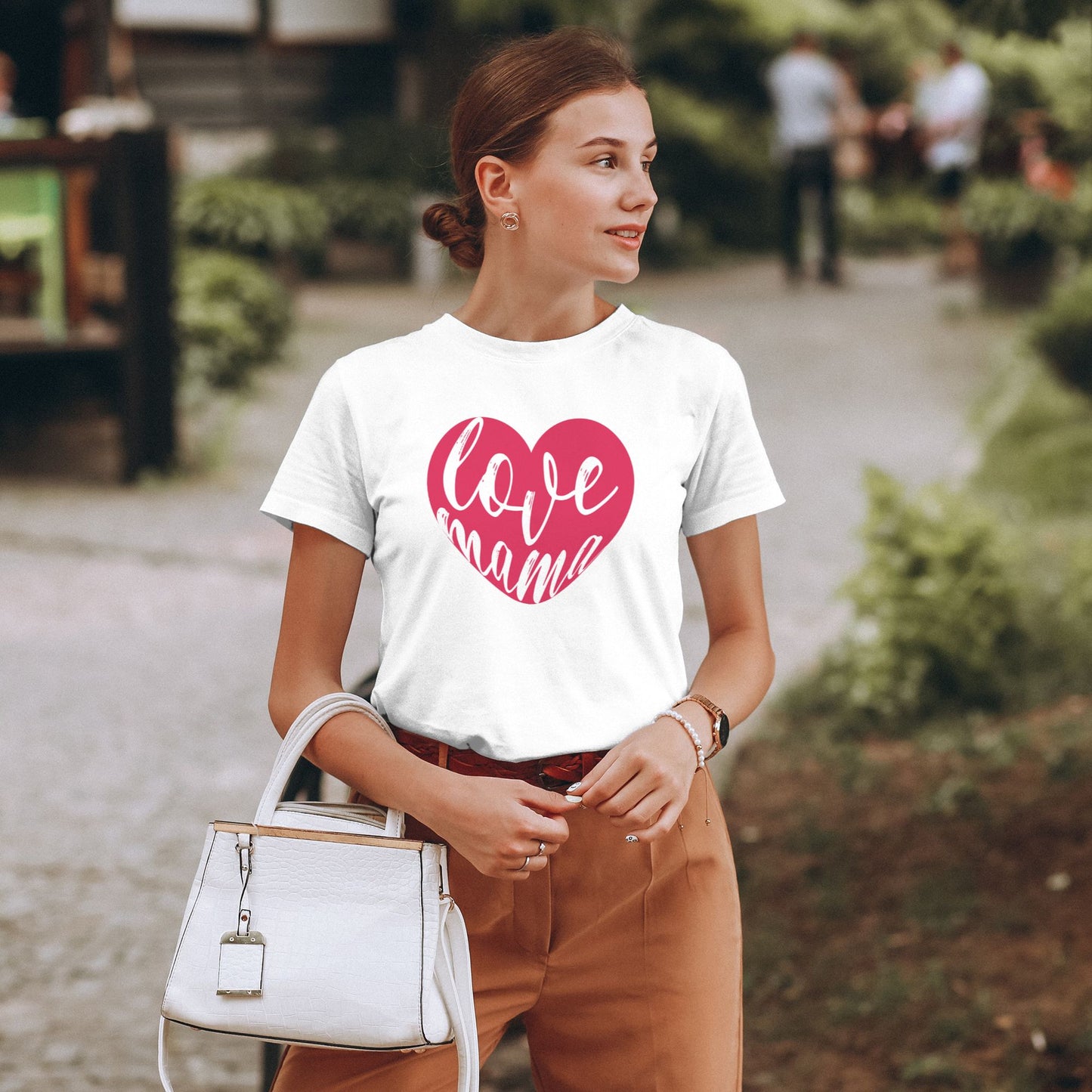 Loving Heart Short Sleeve Cotton T-Shirt For Women