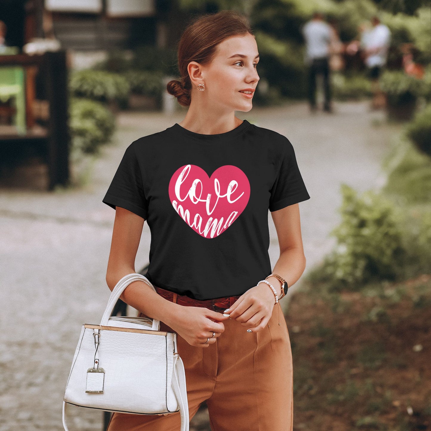 Loving Heart Short Sleeve Cotton T-Shirt For Women