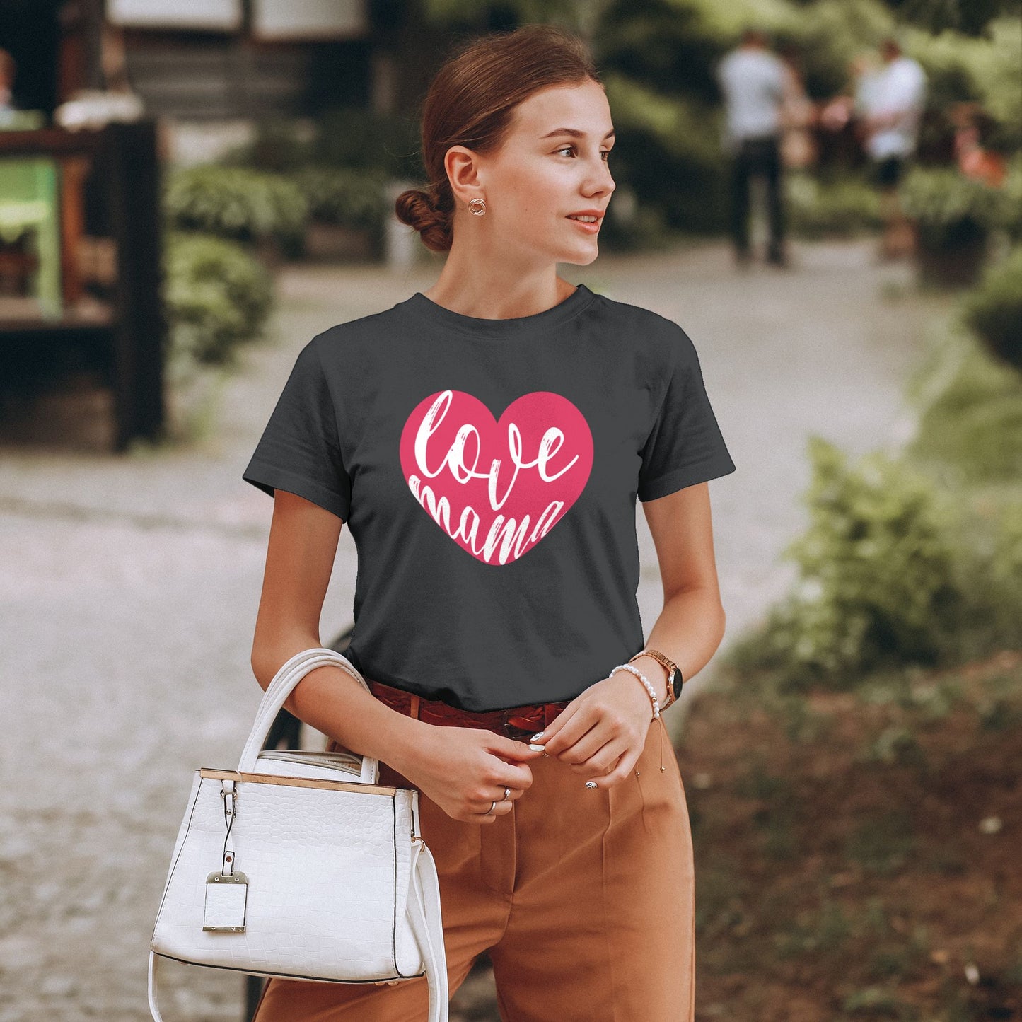 Loving Heart Short Sleeve Cotton T-Shirt For Women