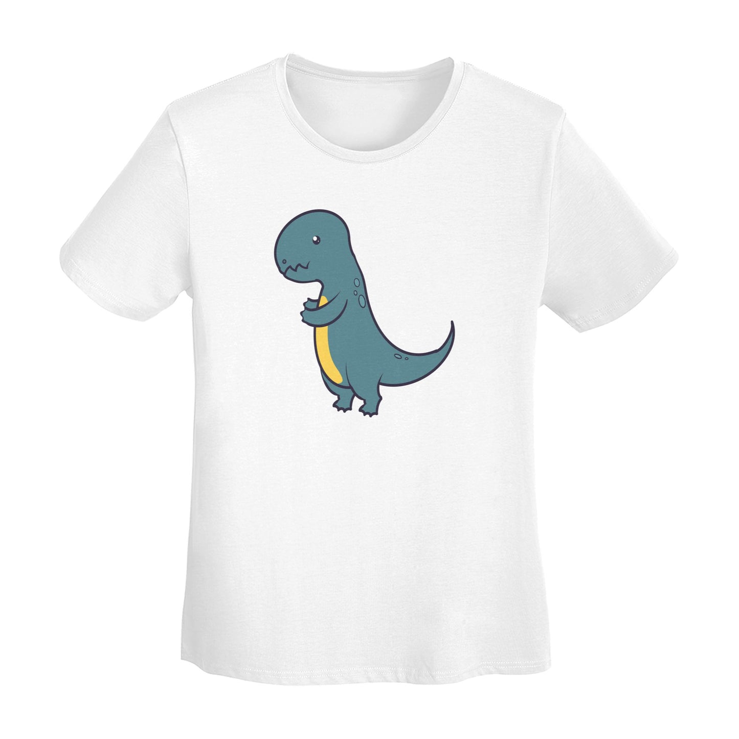 Cute Little Dinosaur Short Sleeve Cotton T-Shirt For Women
