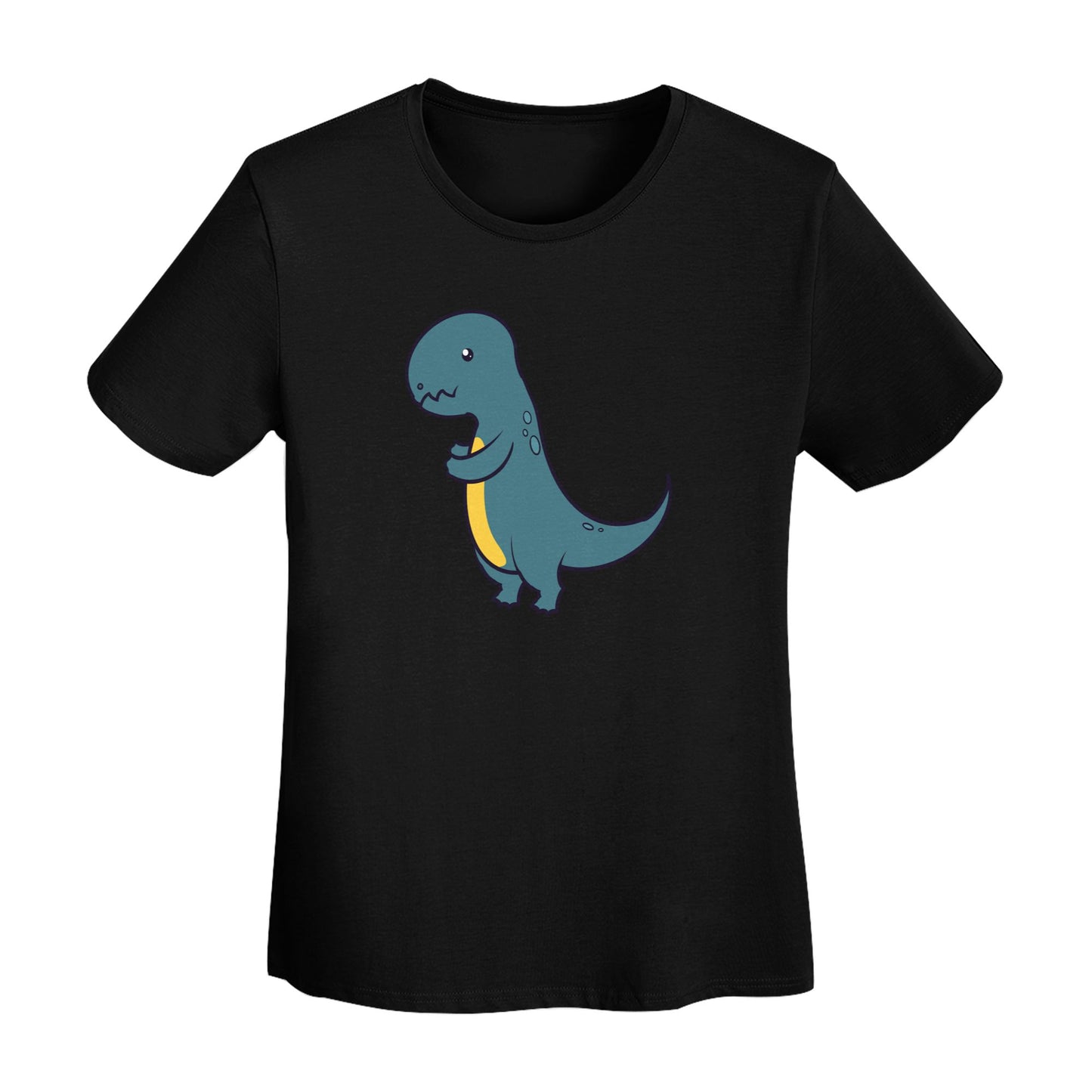 Cute Little Dinosaur Short Sleeve Cotton T-Shirt For Women