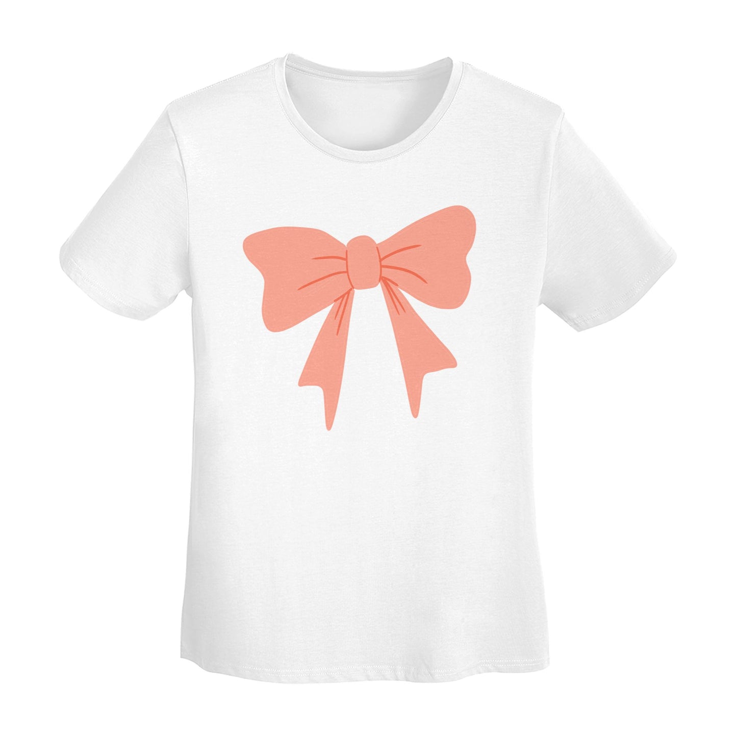 Bowknot Women's Short Sleeve Cotton T-Shirt