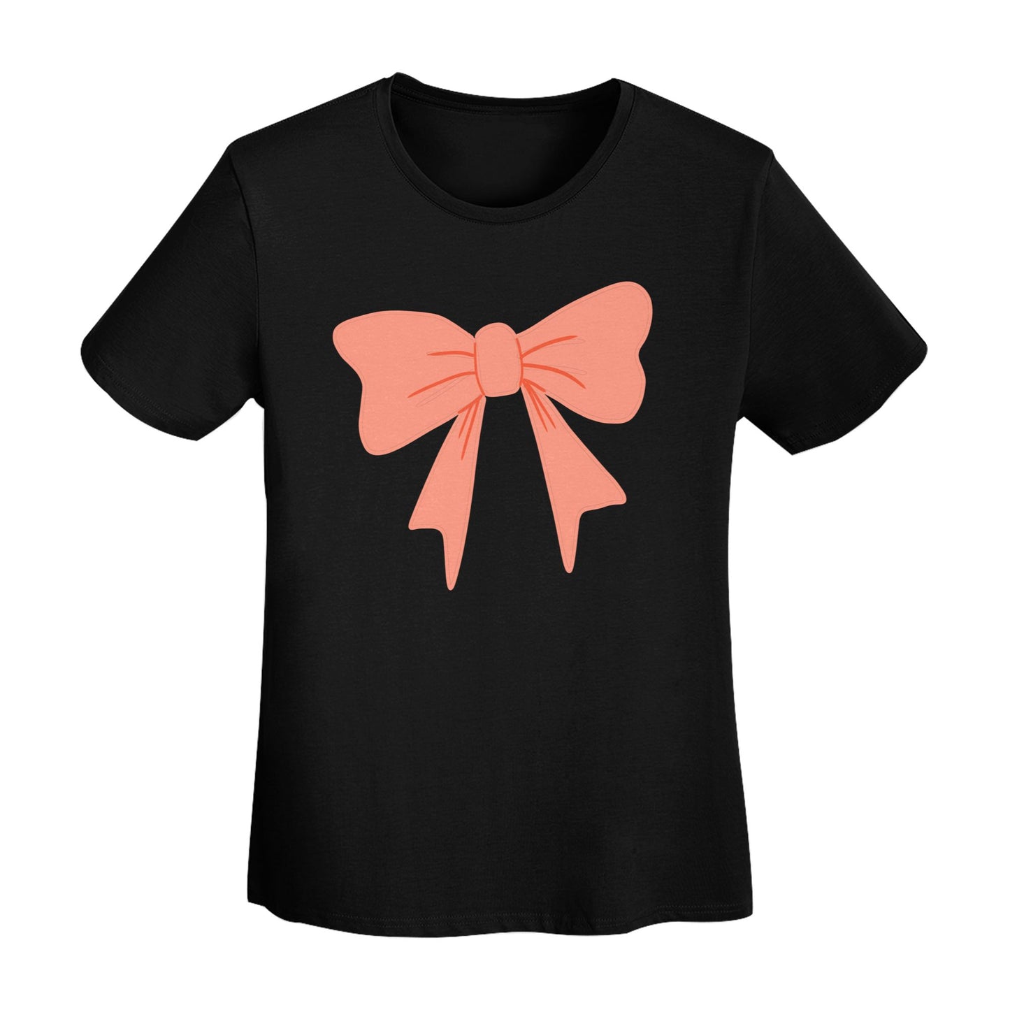 Bowknot Women's Short Sleeve Cotton T-Shirt