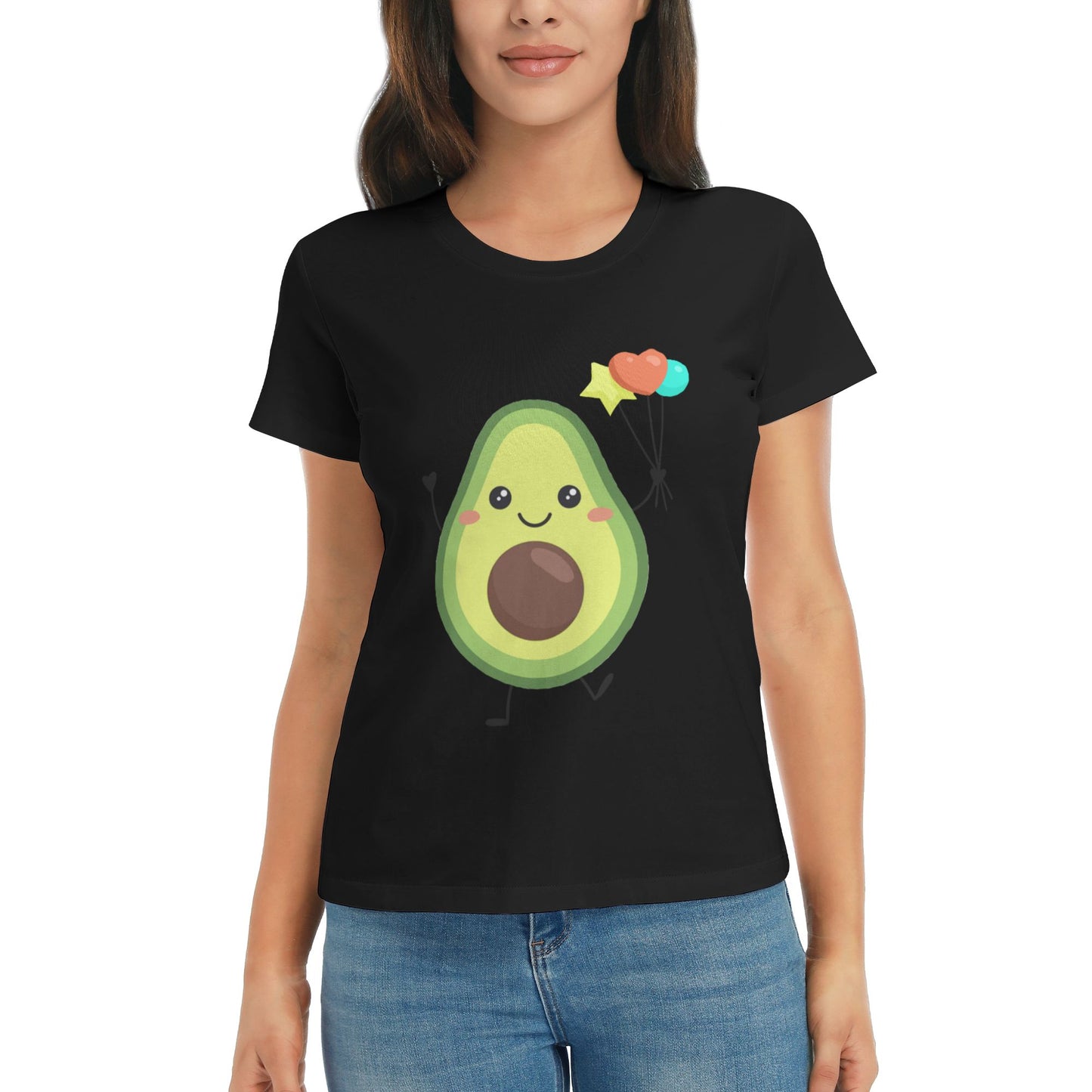 Cute Avocado Women's Short Sleeve Cotton T-Shirt