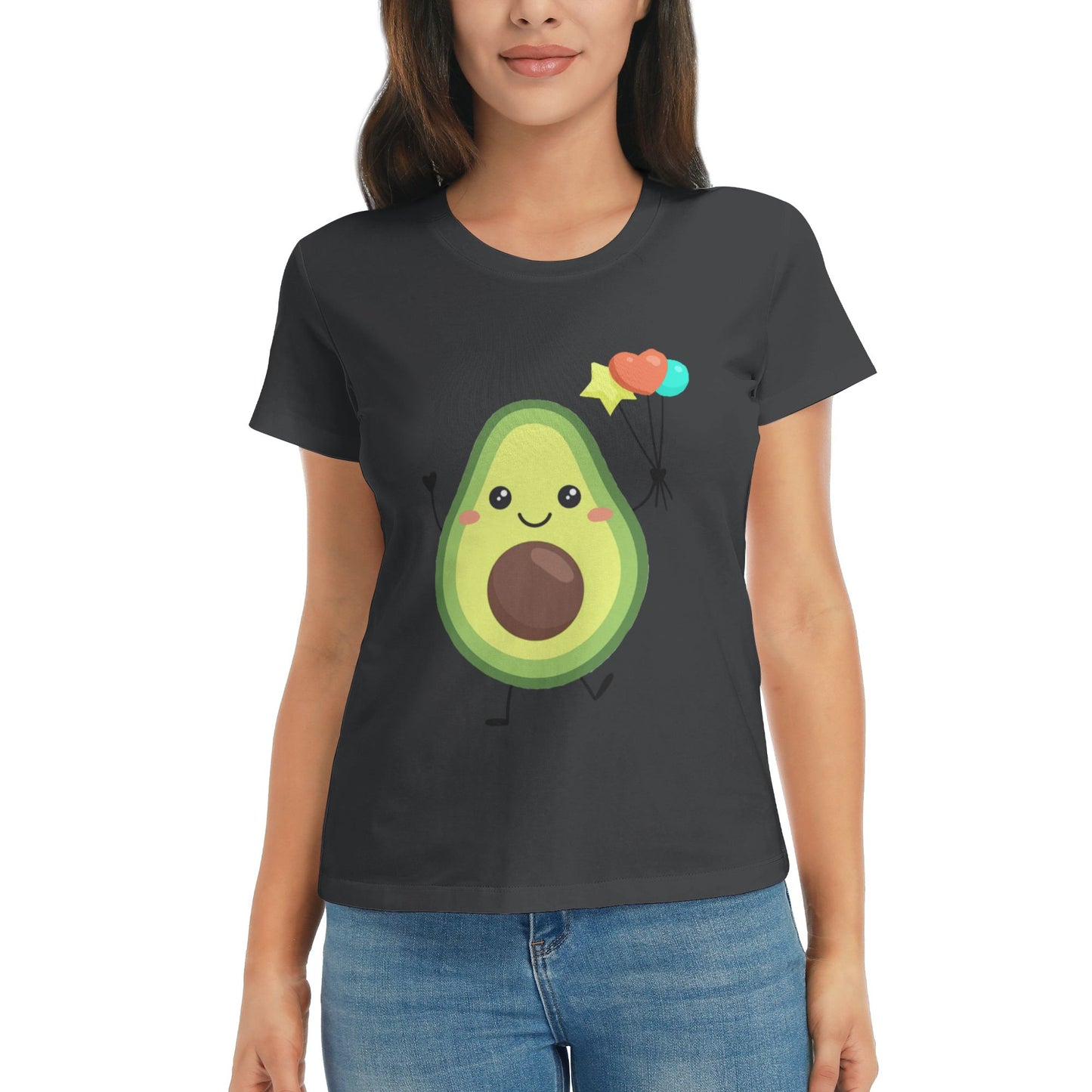 Cute Avocado Women's Short Sleeve Cotton T-Shirt