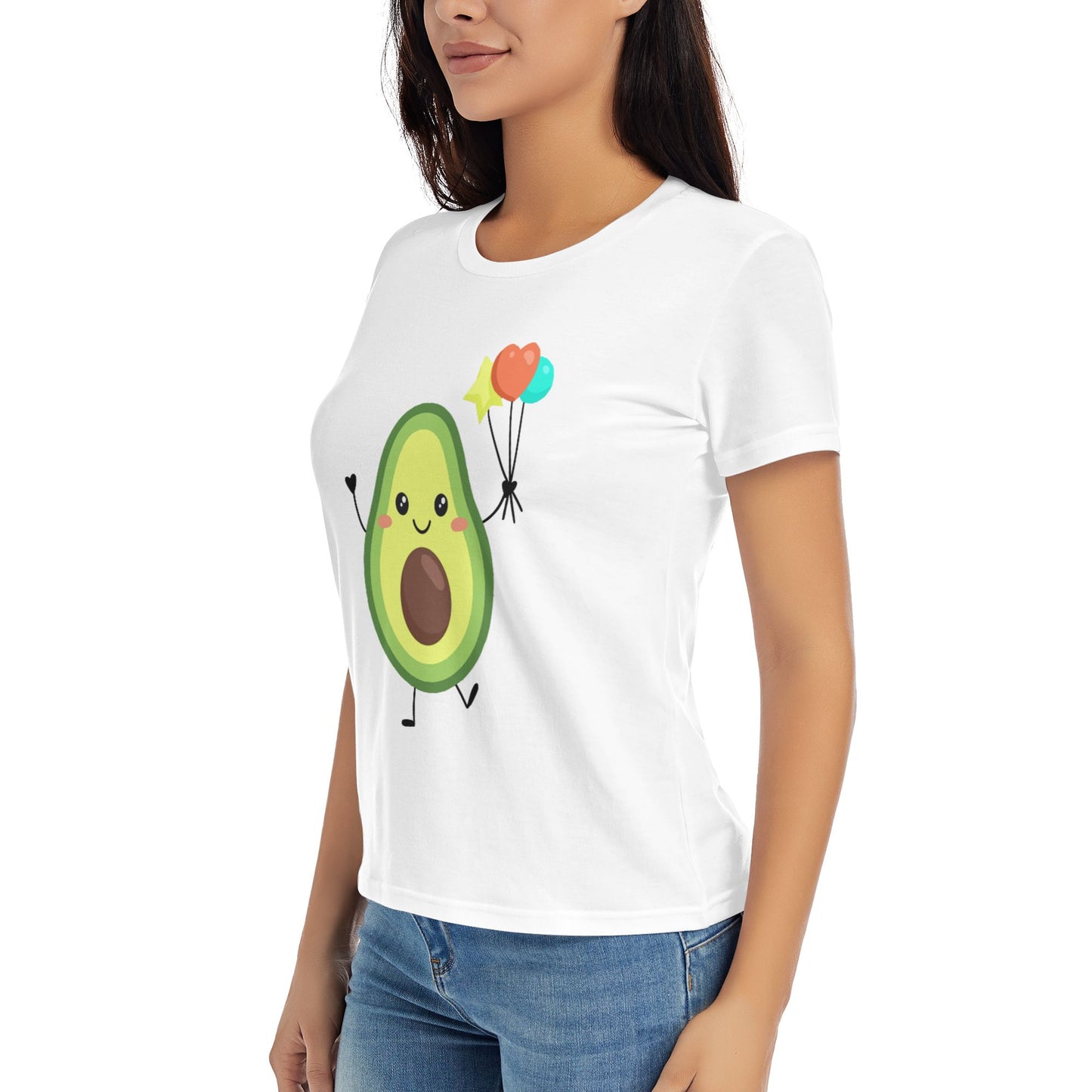 Cute Avocado Women's Short Sleeve Cotton T-Shirt