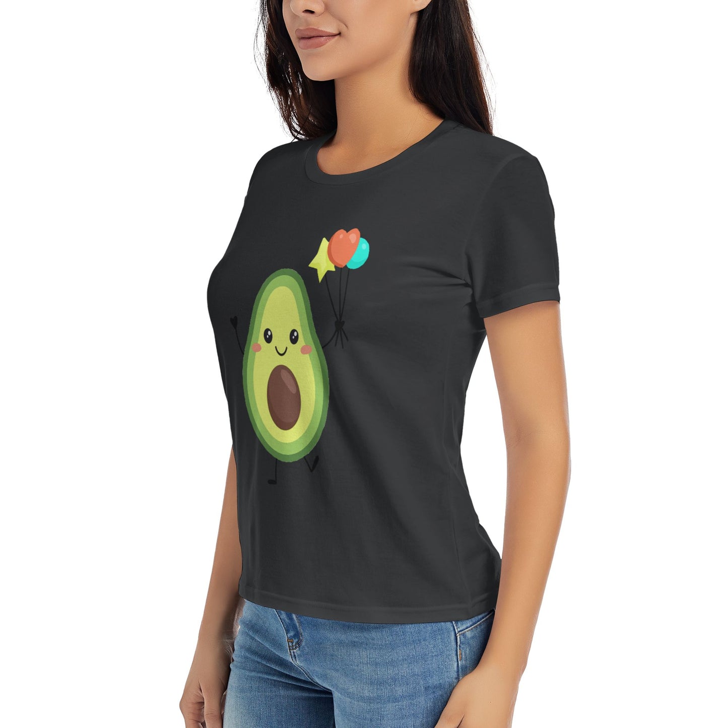 Cute Avocado Women's Short Sleeve Cotton T-Shirt
