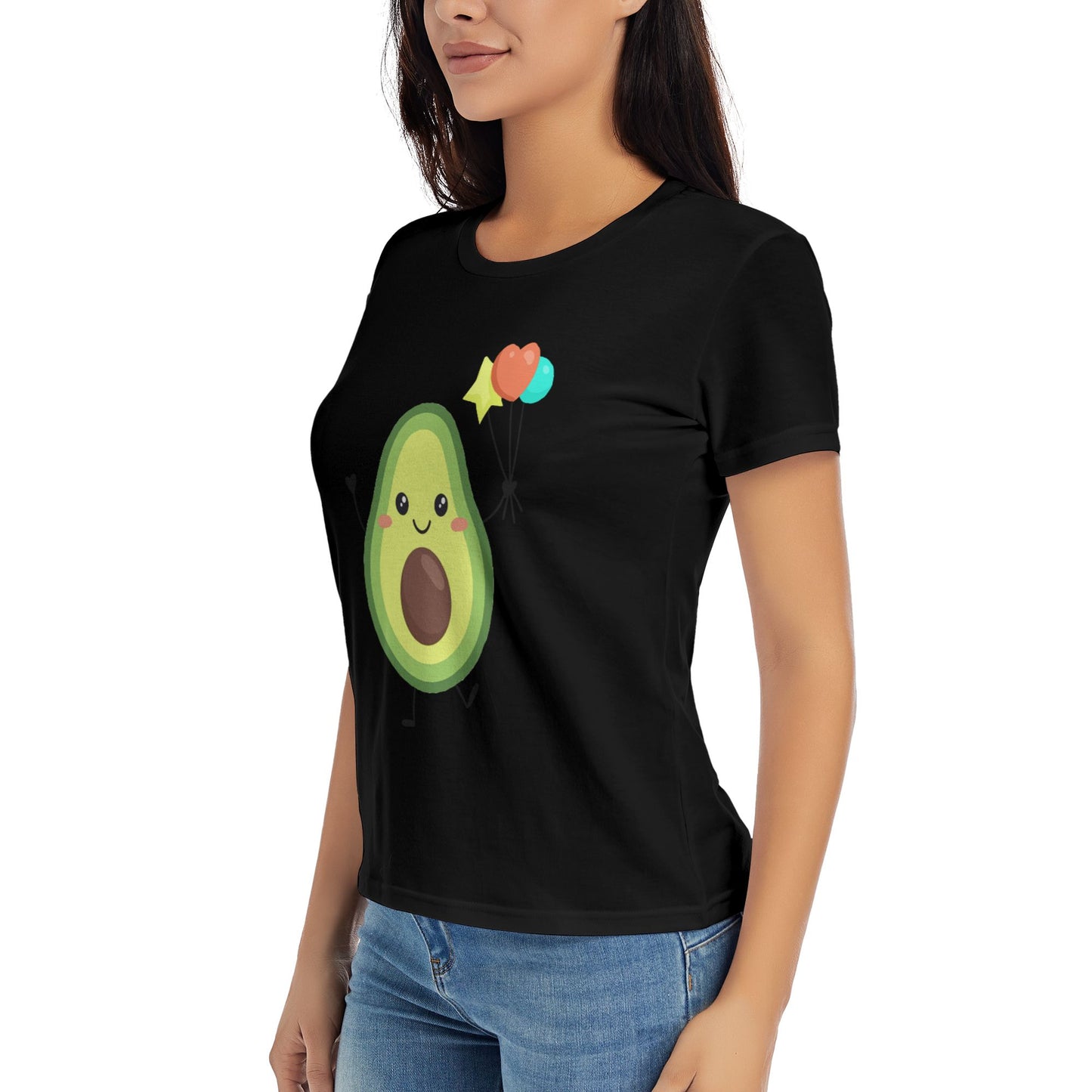 Cute Avocado Women's Short Sleeve Cotton T-Shirt