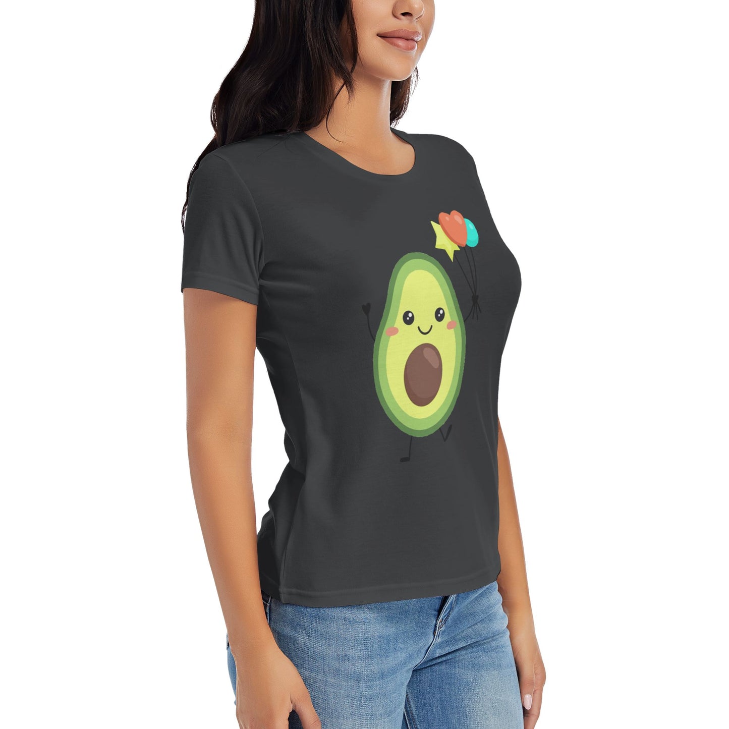 Cute Avocado Women's Short Sleeve Cotton T-Shirt