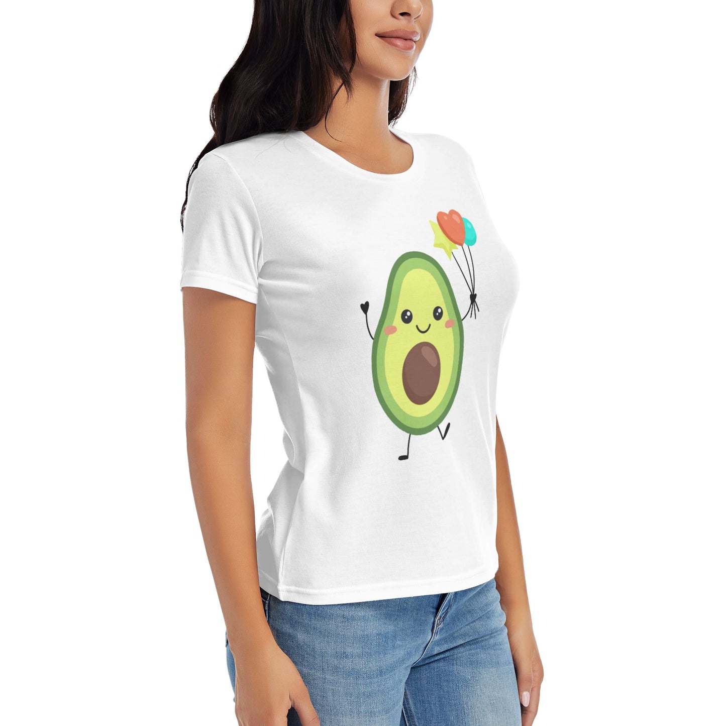Cute Avocado Women's Short Sleeve Cotton T-Shirt