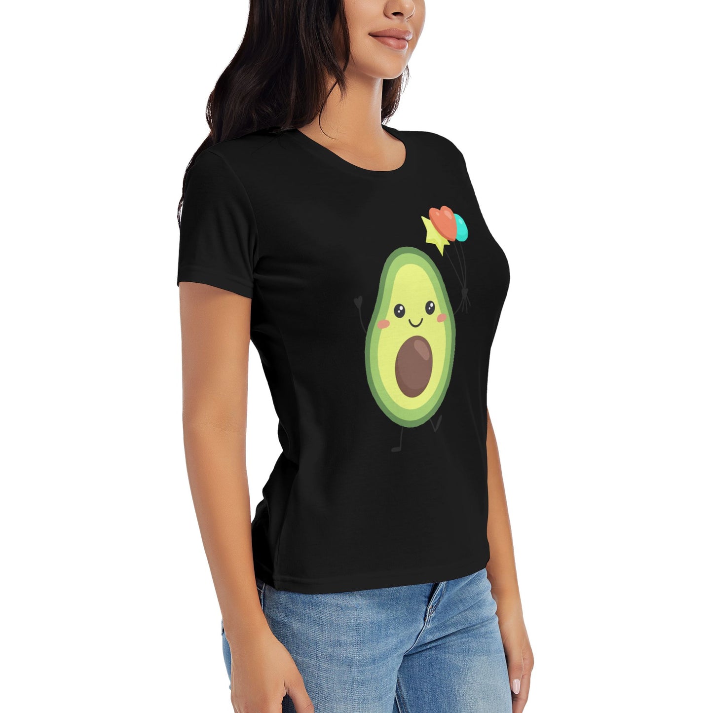 Cute Avocado Women's Short Sleeve Cotton T-Shirt