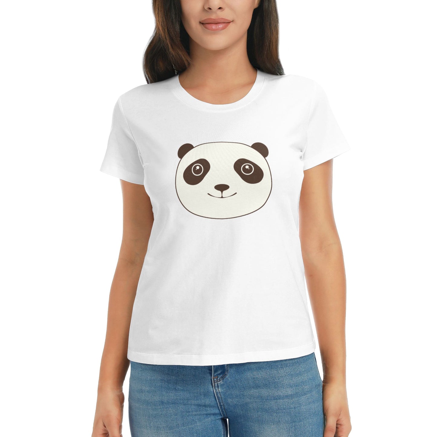 Cute Panda Women's Short Sleeve Cotton T-Shirt
