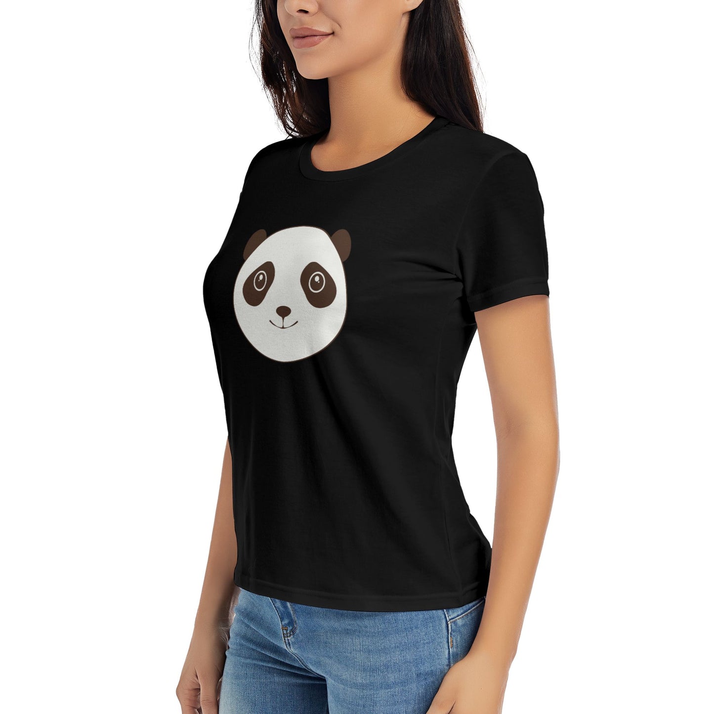 Cute Panda Women's Short Sleeve Cotton T-Shirt