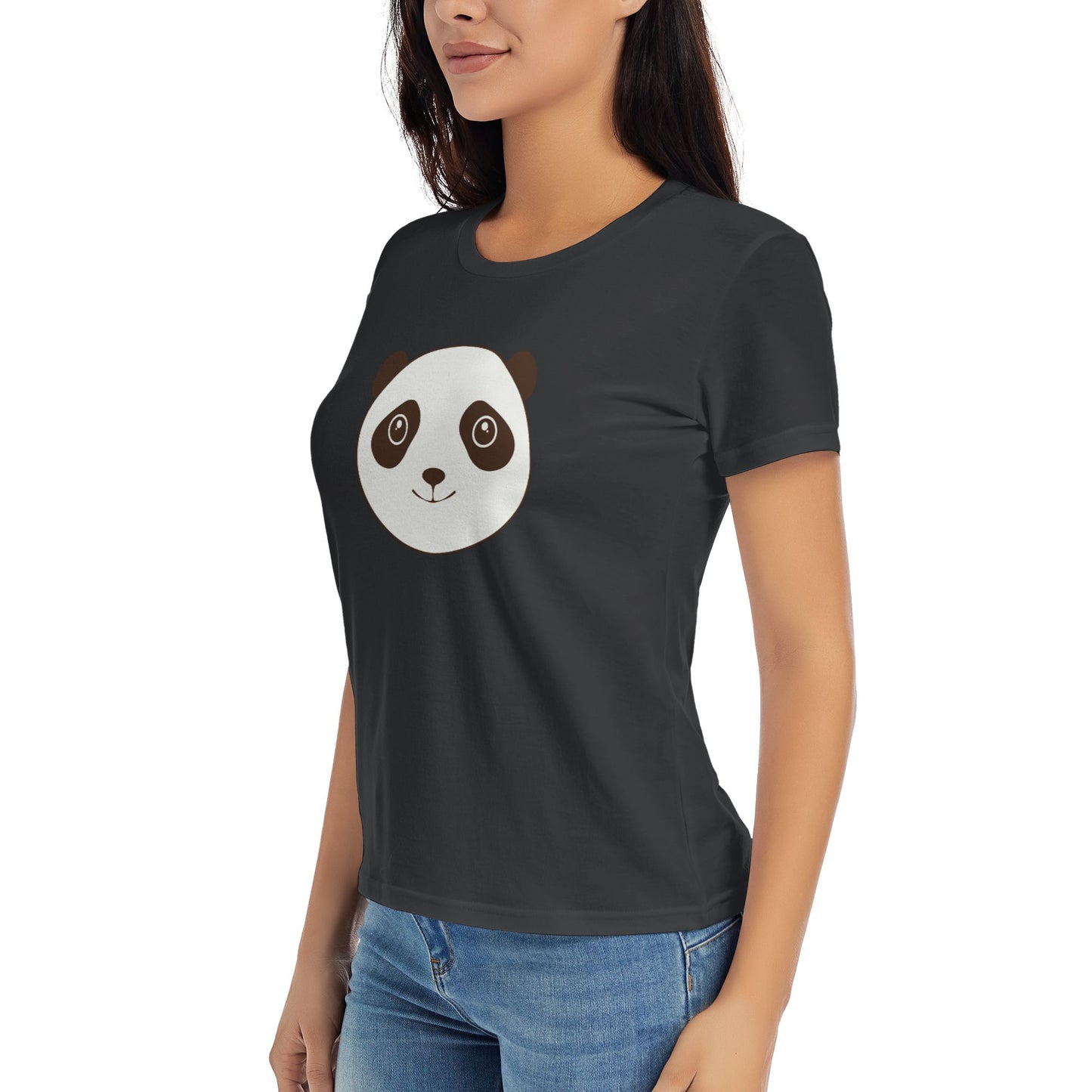 Cute Panda Women's Short Sleeve Cotton T-Shirt
