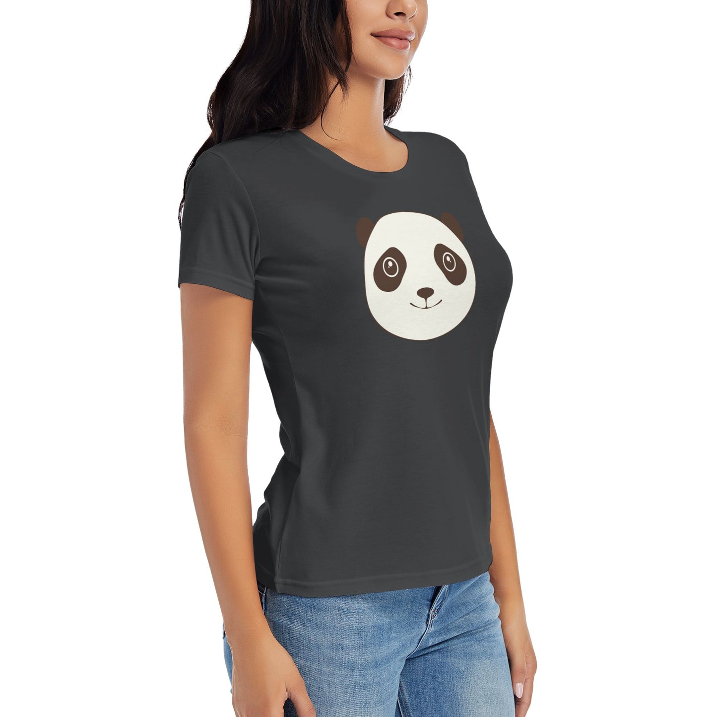 Cute Panda Women's Short Sleeve Cotton T-Shirt