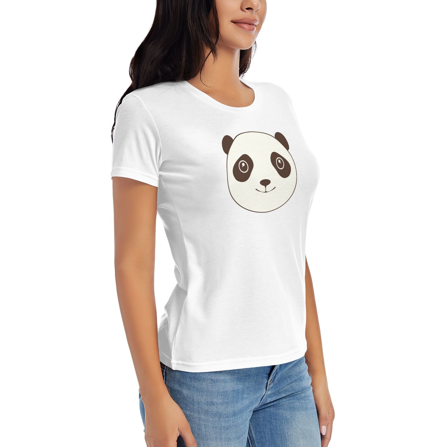 Cute Panda Women's Short Sleeve Cotton T-Shirt