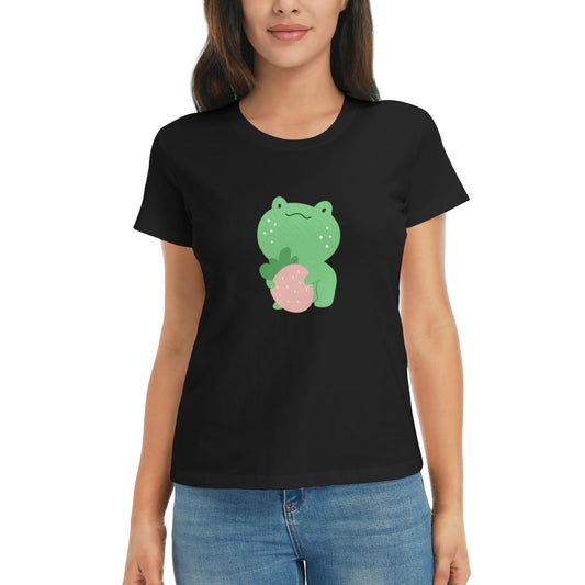 Cute Little Frog Women's Short Sleeve Cotton T-Shirt