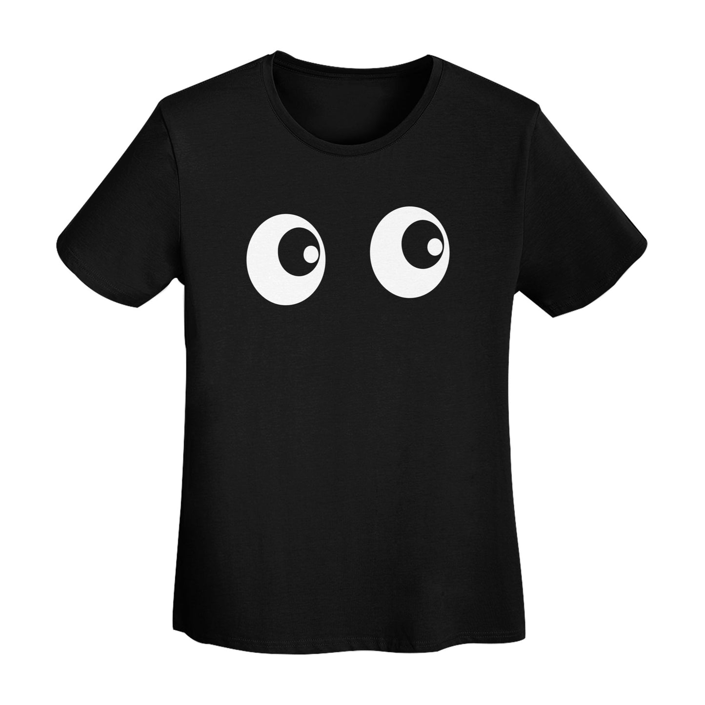 Funny Eyes Short Sleeve Cotton T-Shirt For Women