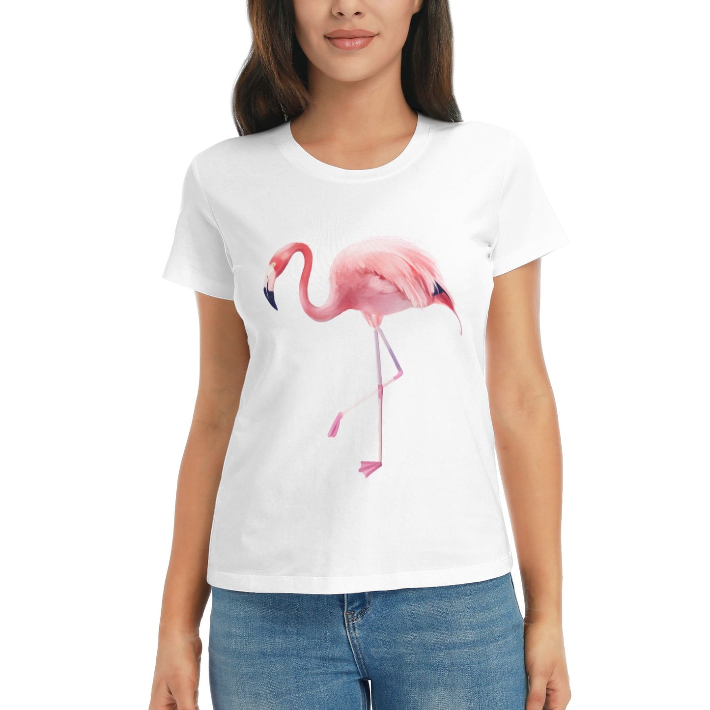 Flamingo Women's Short Sleeve Cotton T-Shirt