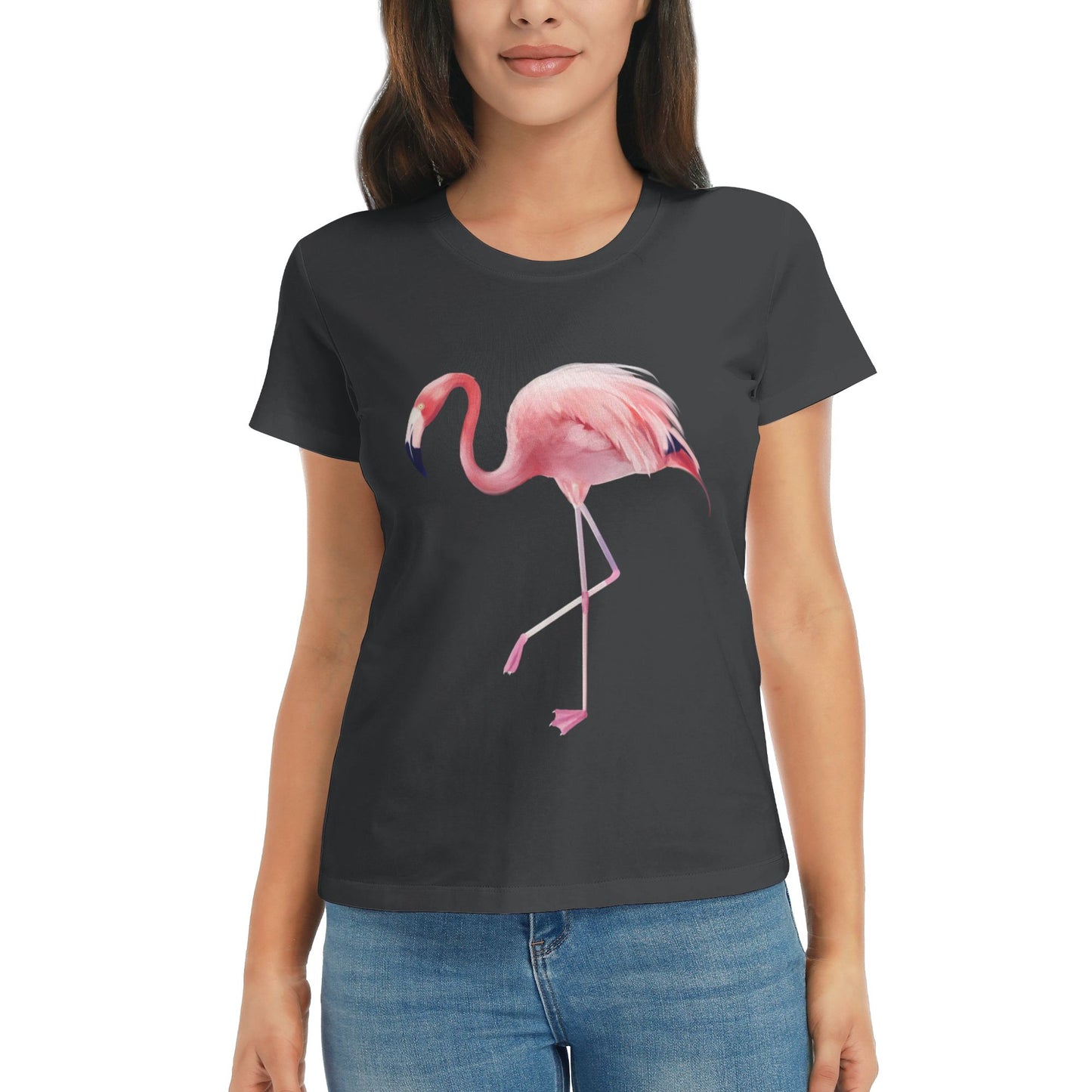 Flamingo Women's Short Sleeve Cotton T-Shirt