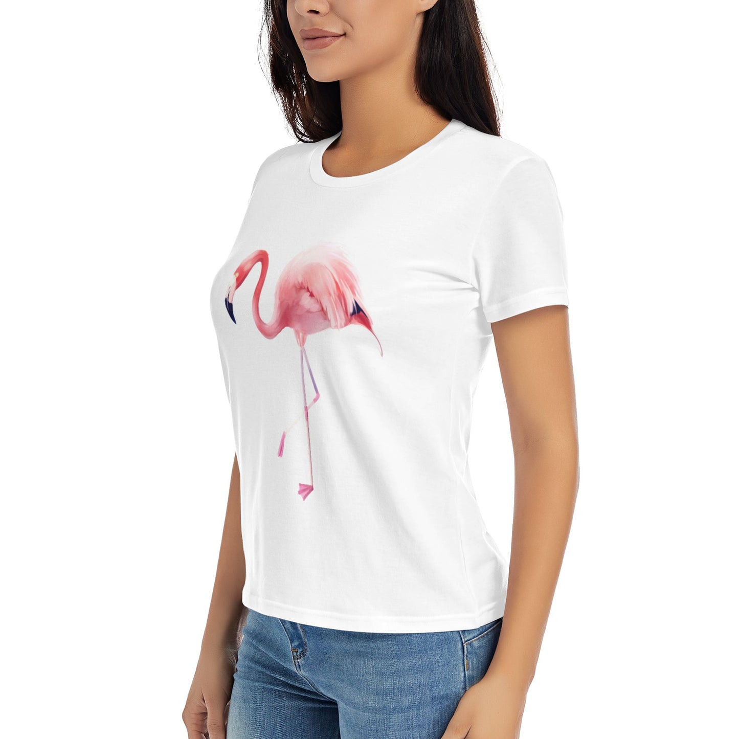 Flamingo Women's Short Sleeve Cotton T-Shirt
