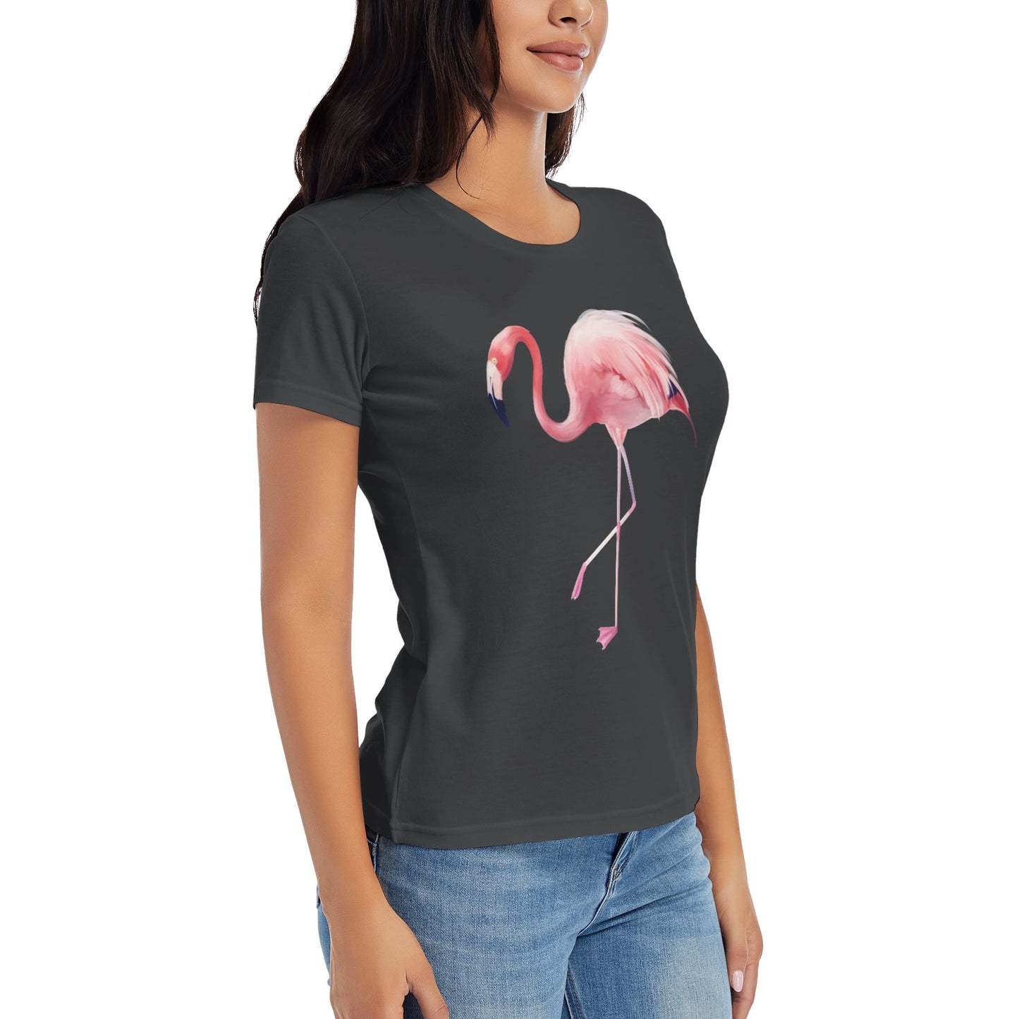 Flamingo Women's Short Sleeve Cotton T-Shirt