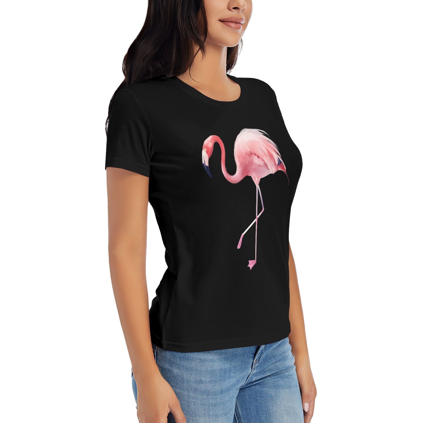 Flamingo Women's Short Sleeve Cotton T-Shirt