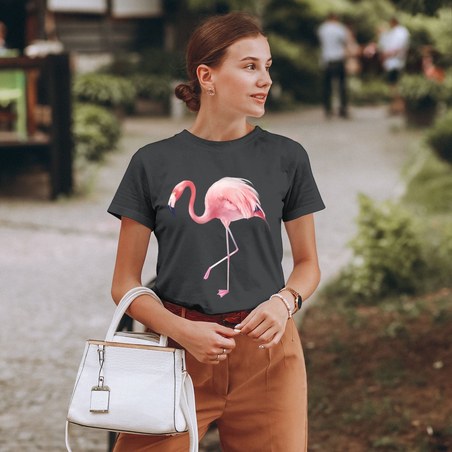 Flamingo Women's Short Sleeve Cotton T-Shirt