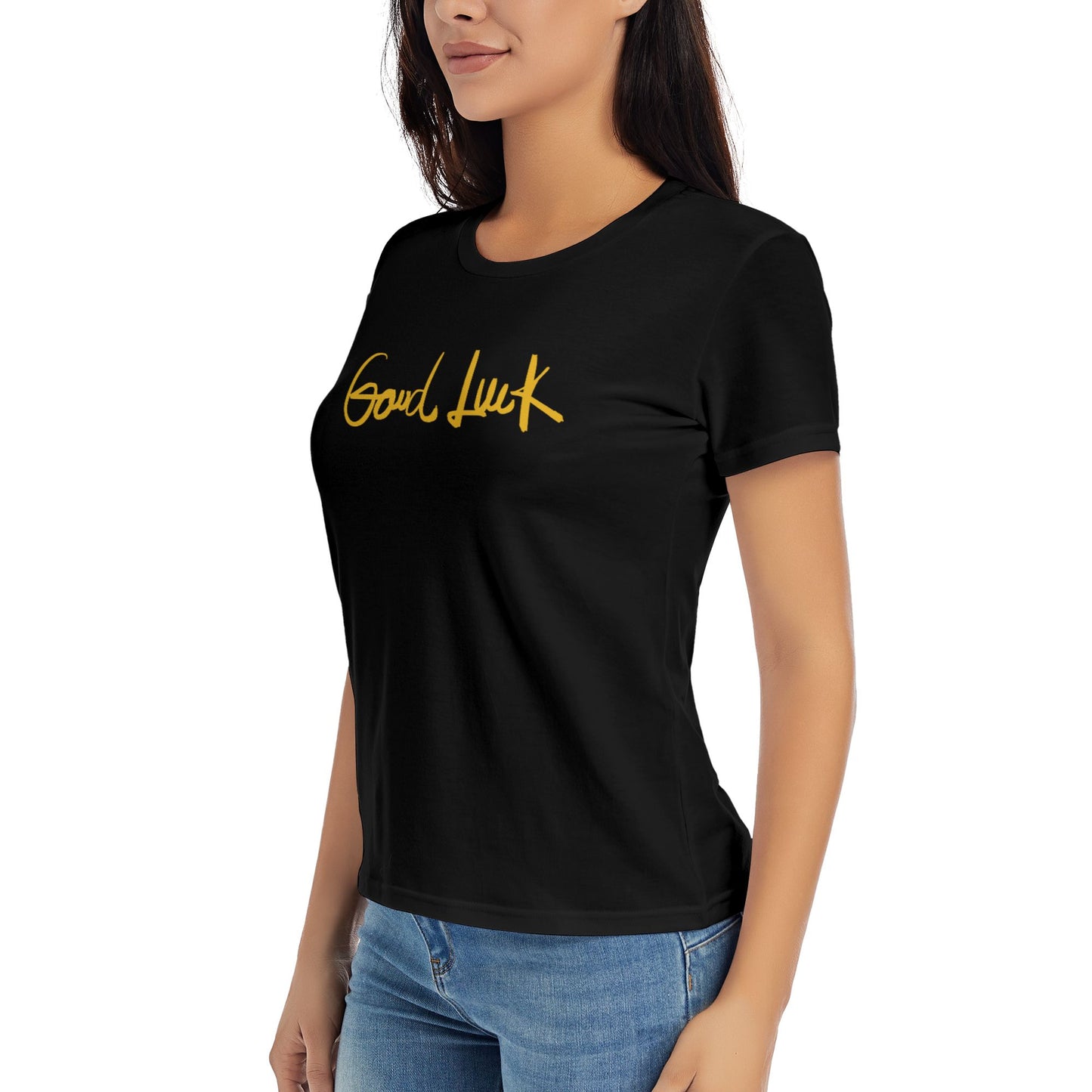 Good Luck Short Sleeve Cotton T-Shirt For Women