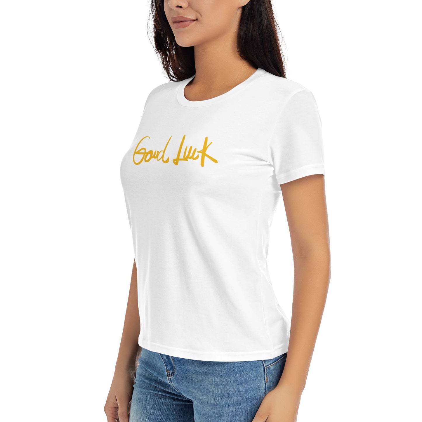 Good Luck Short Sleeve Cotton T-Shirt For Women