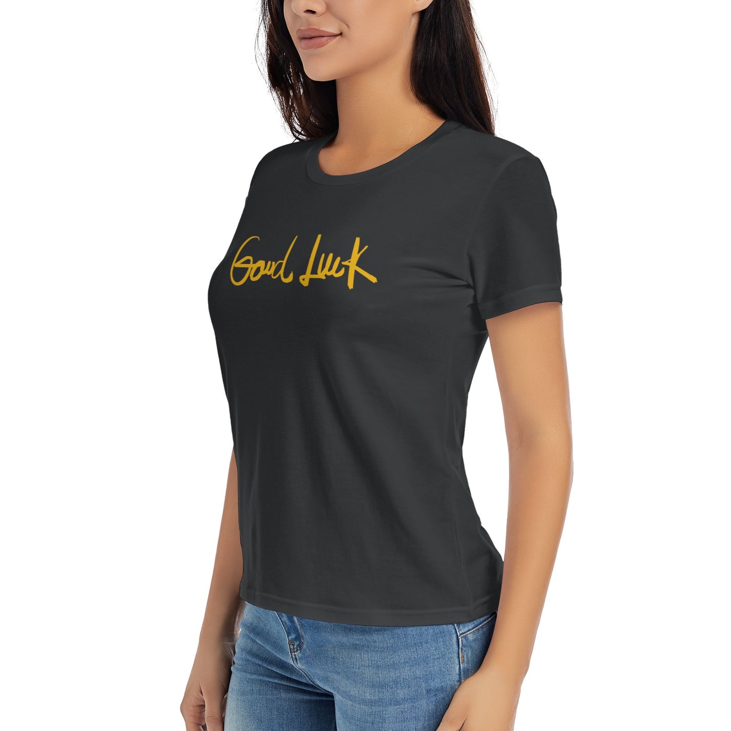 Good Luck Short Sleeve Cotton T-Shirt For Women