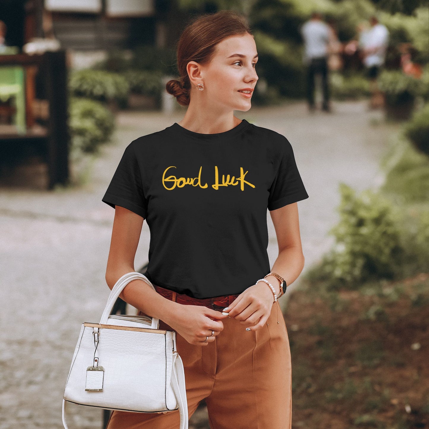 Good Luck Short Sleeve Cotton T-Shirt For Women