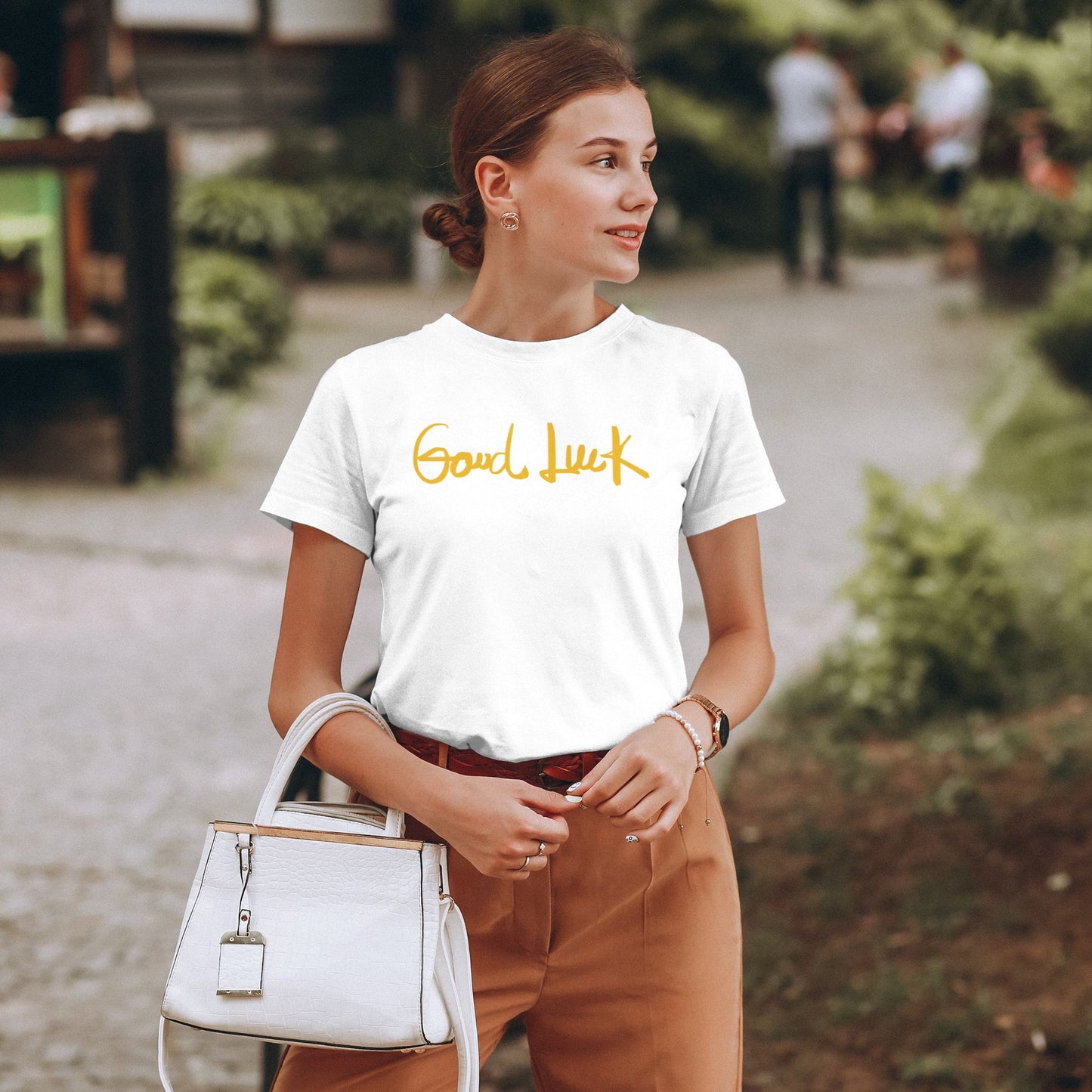 Good Luck Short Sleeve Cotton T-Shirt For Women